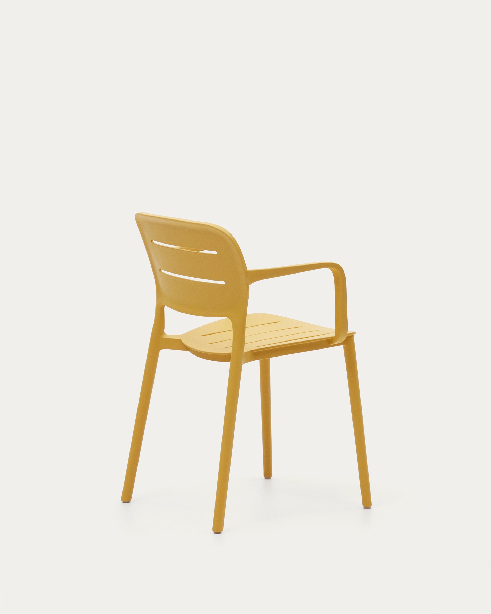 Morella stackable outdoor chair in mustard - Product View