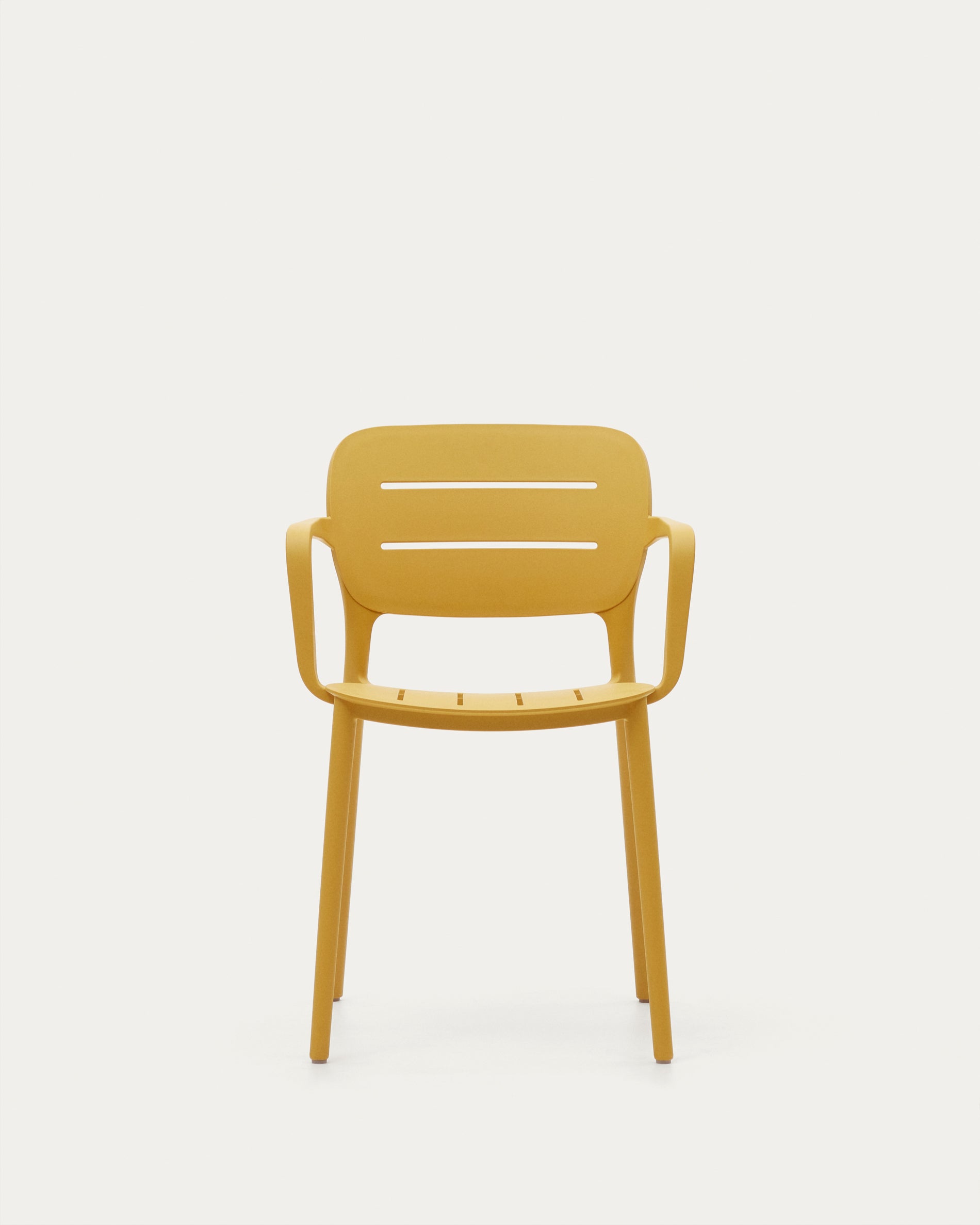 Morella stackable outdoor chair in mustard - Product View