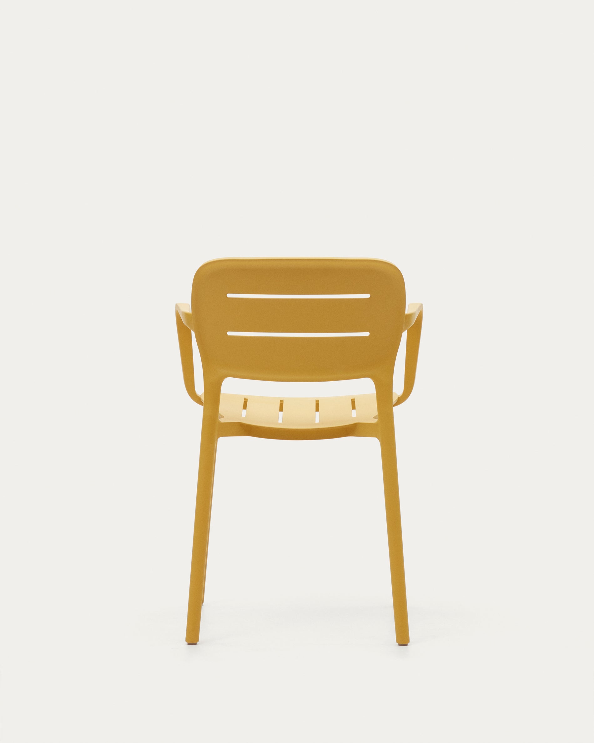 Morella stackable outdoor chair in mustard - Product View