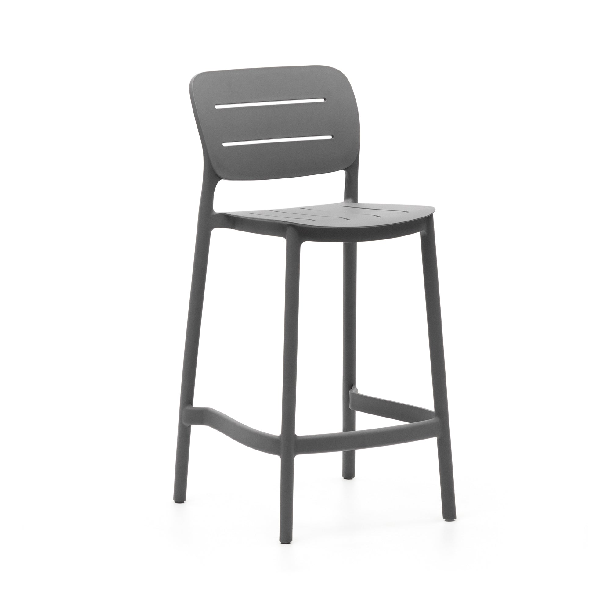 Morella stackable outdoor stool in grey, 65 cm - Product Image