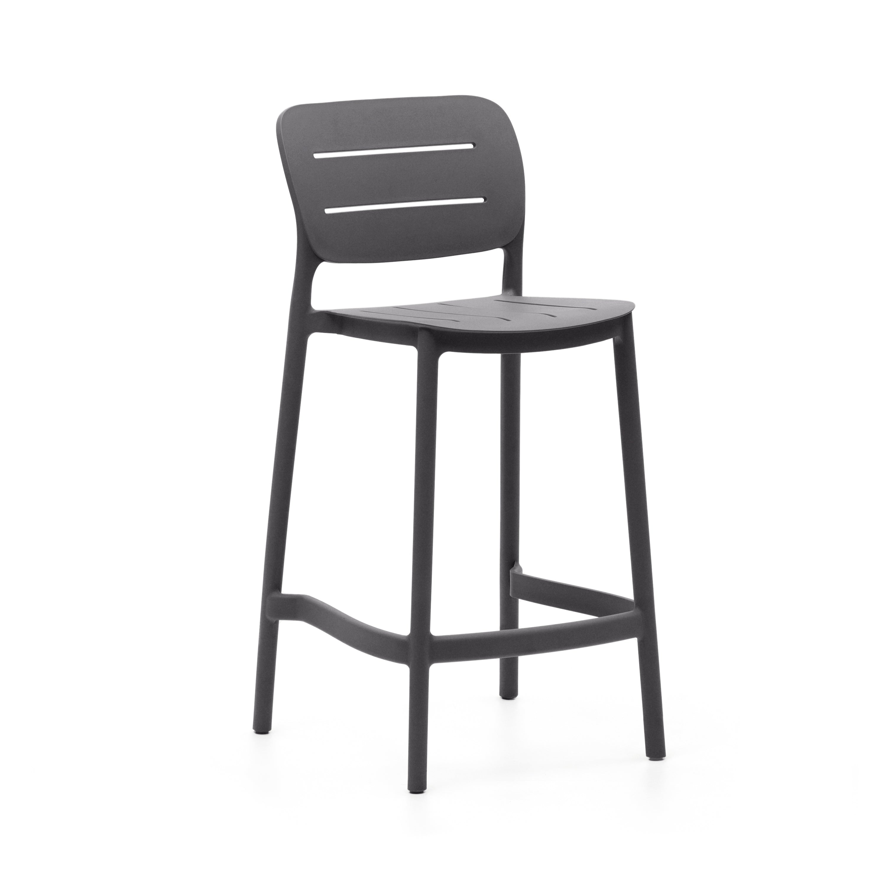 Morella stackable outdoor stool in grey, 65 cm - Product Image
