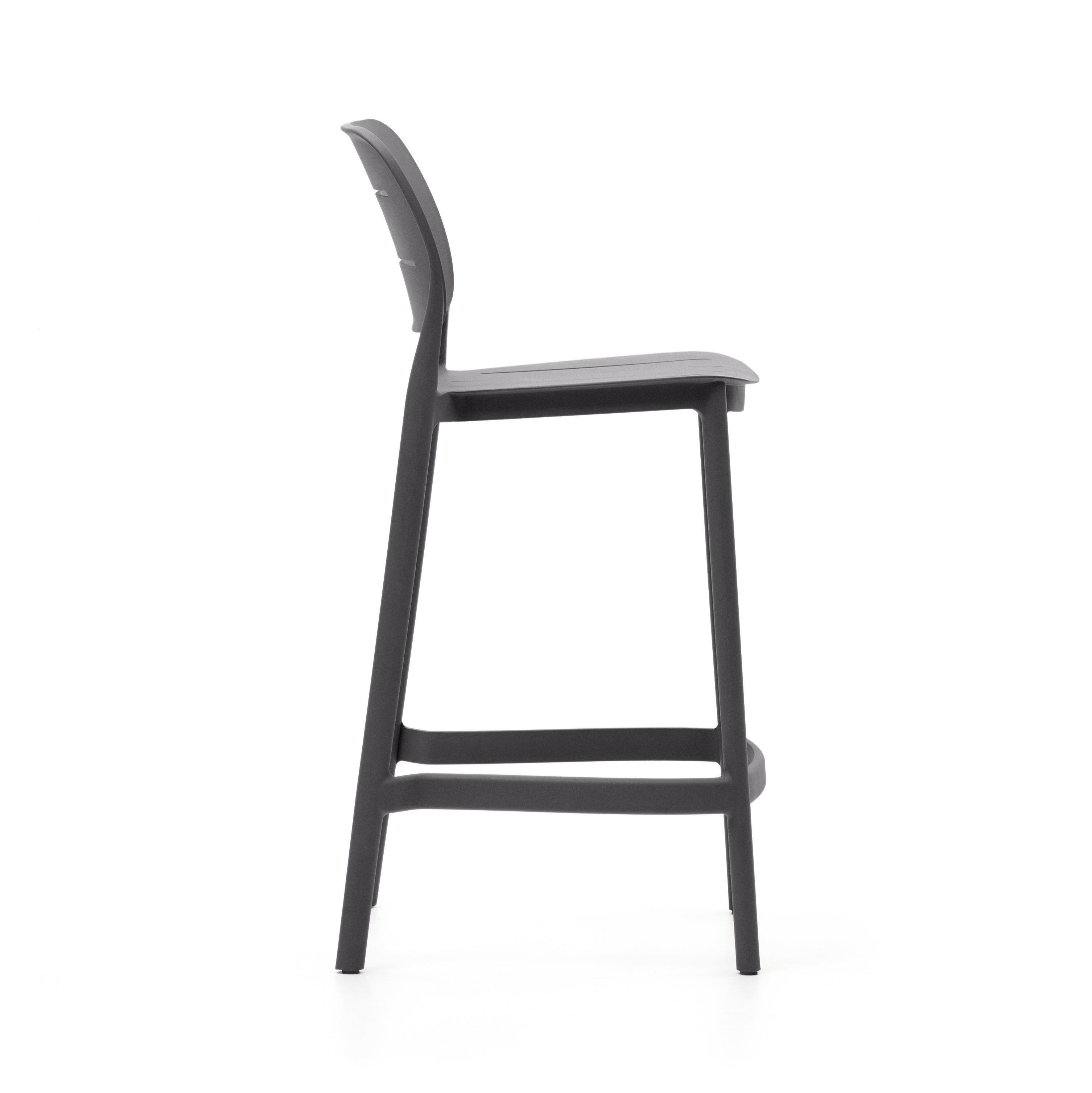 Morella stackable outdoor stool in grey, 65 cm - Product Image