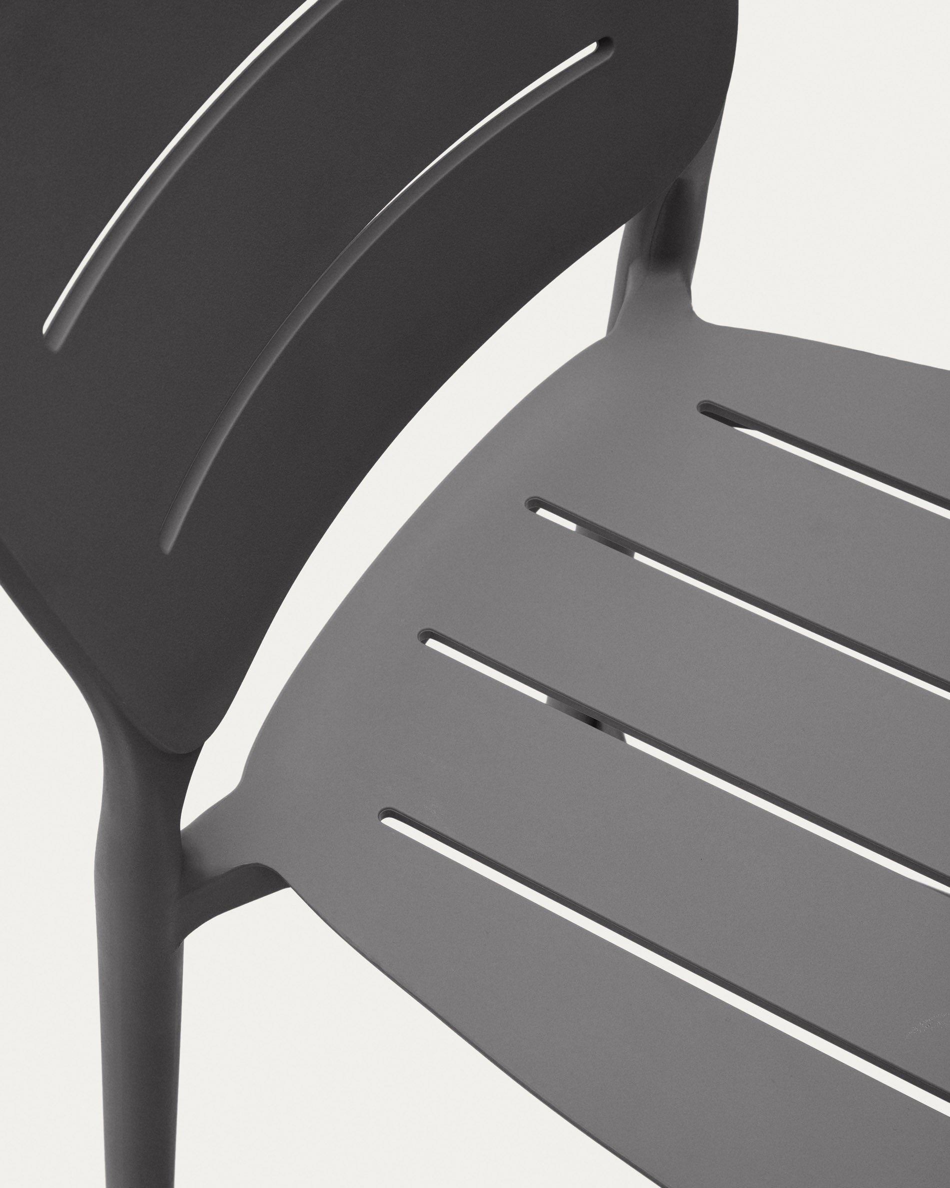 Morella stackable outdoor stool in grey, 65 cm - Detail