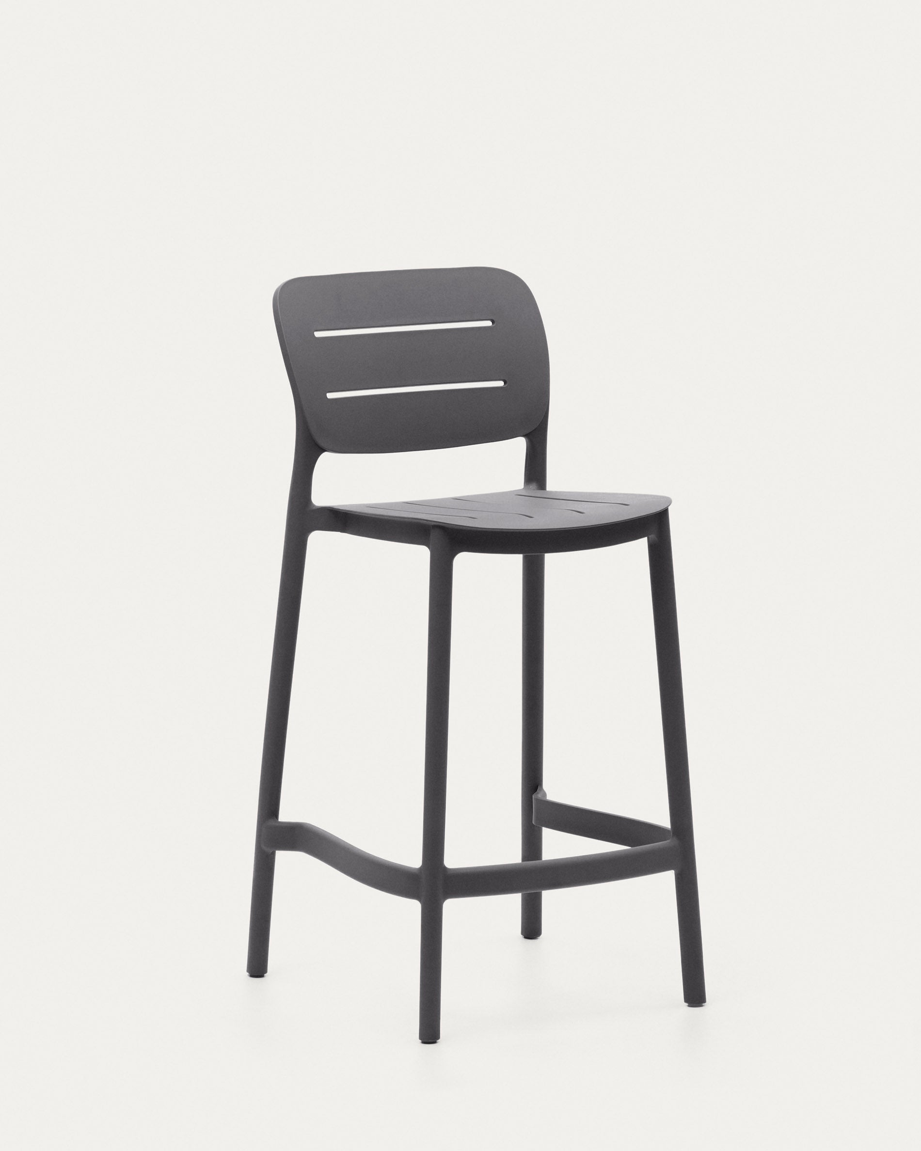 Morella stackable outdoor stool in grey, 65 cm - Product View