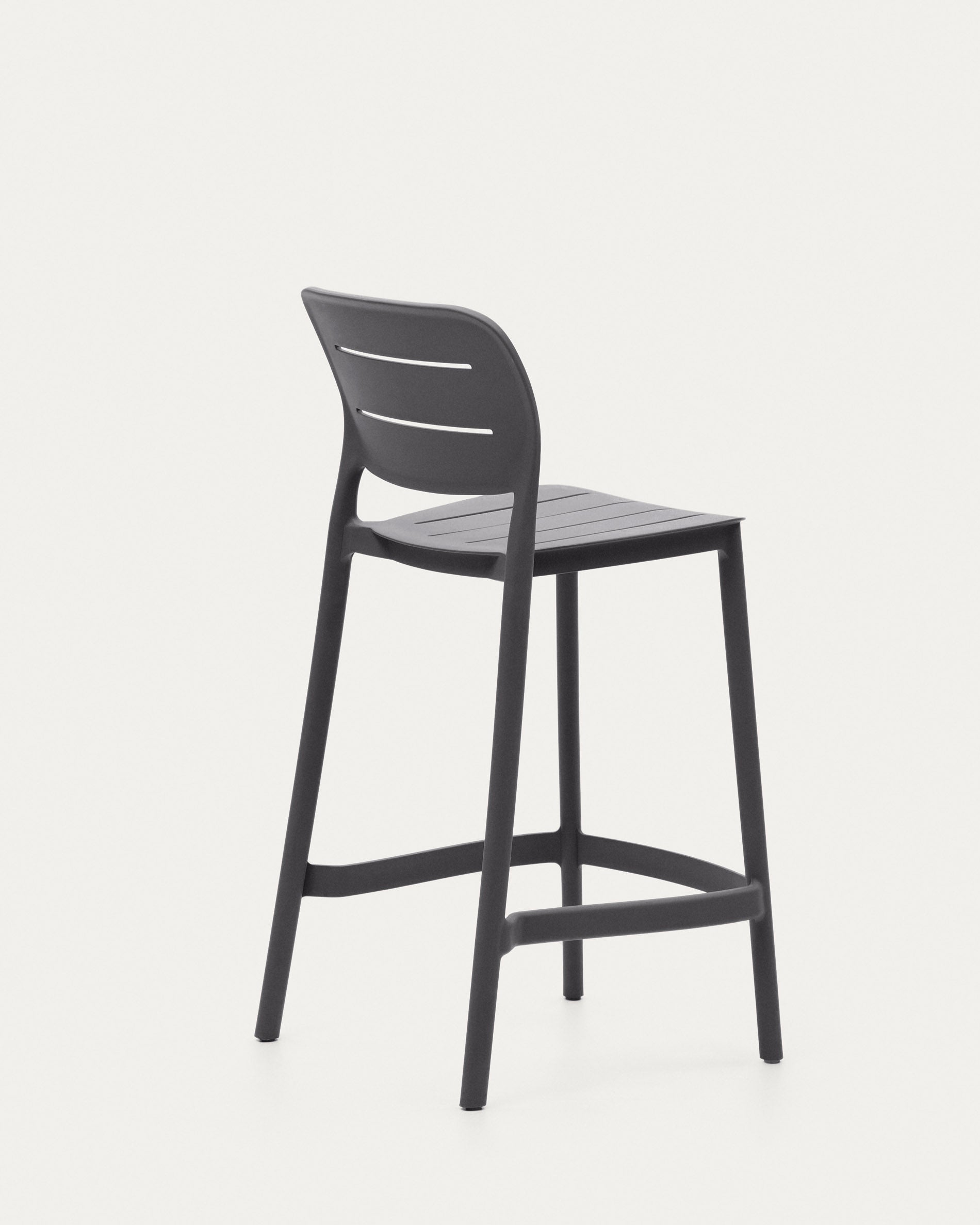 Morella stackable outdoor stool in grey, 65 cm - Product View