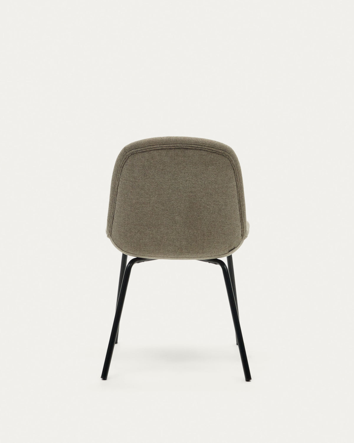 Aimin chair in brown chenille and steel legs with a matte black painted finish - Product View