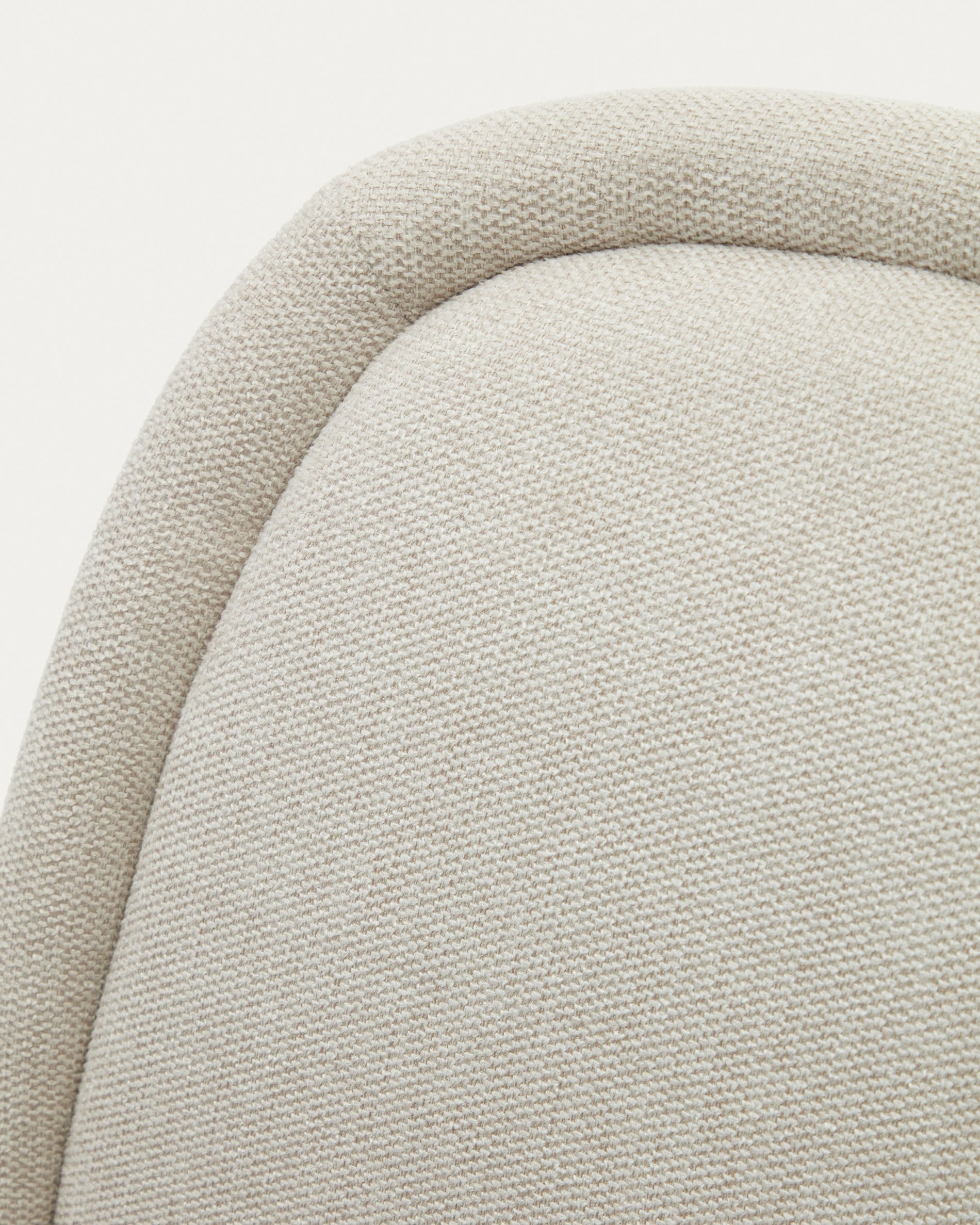 Aimin chair in beige chenille and steel legs with a matte beige painted finish FSC Mix Credit - Detail