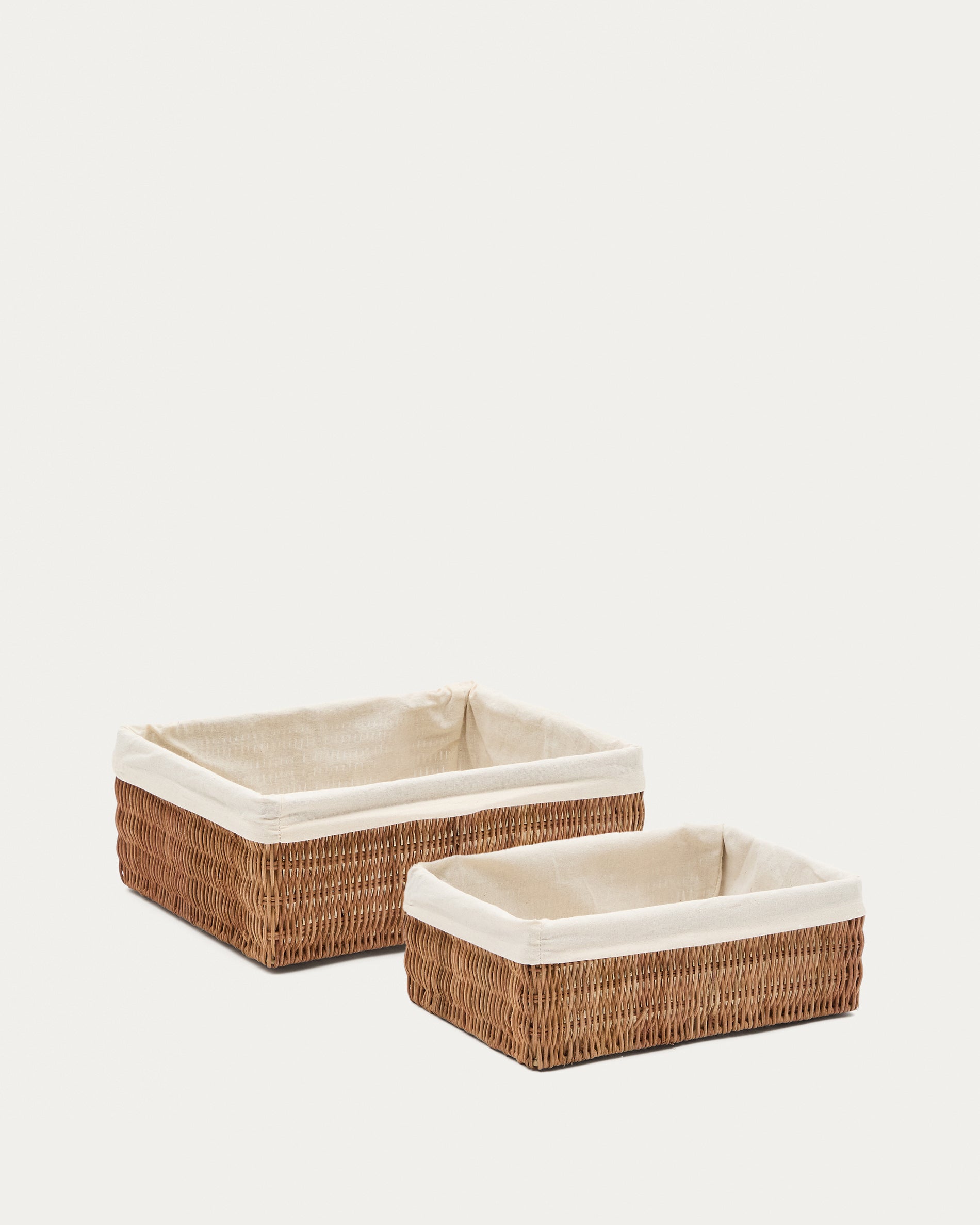 Indali set of 2 rattan baskets, 32 x 25 cm / 28 x 20 cm - Product View