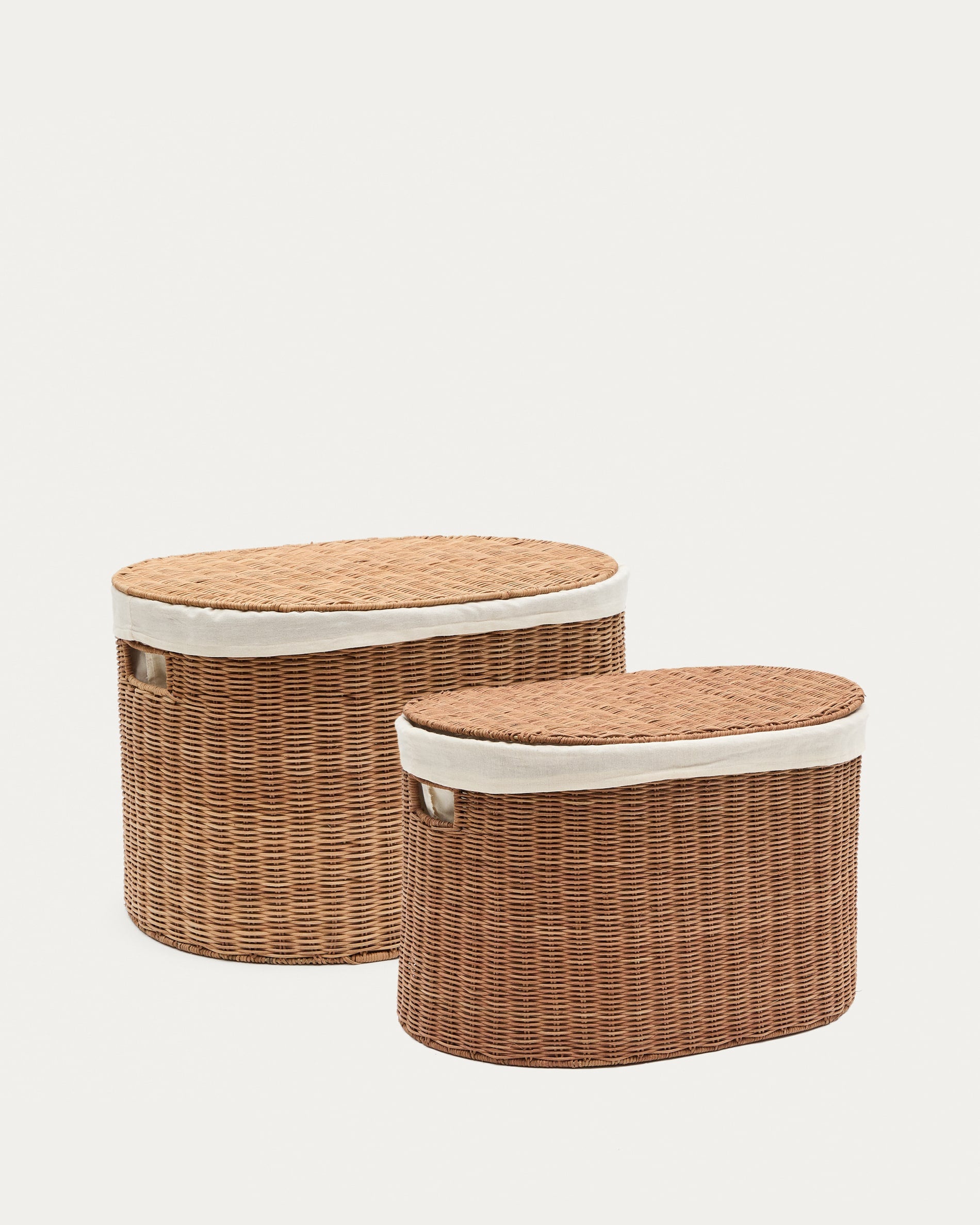 Indali 2 darabos rattan kosár szett, Ø 50 cm / Ø 55 cm