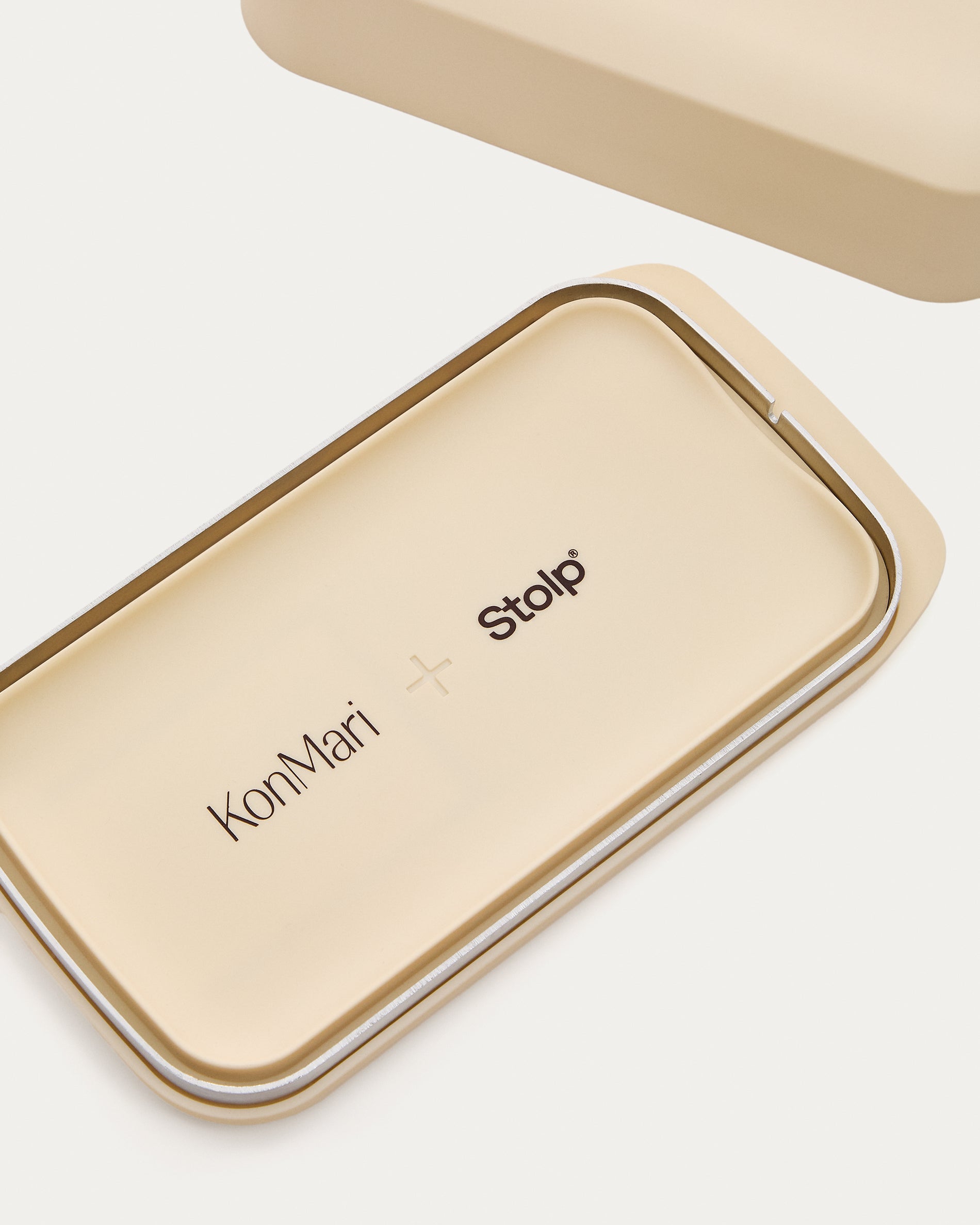 Faraday box for mobile phones in collaboration with Stolp® x KonMari, sand-coloured - Product View