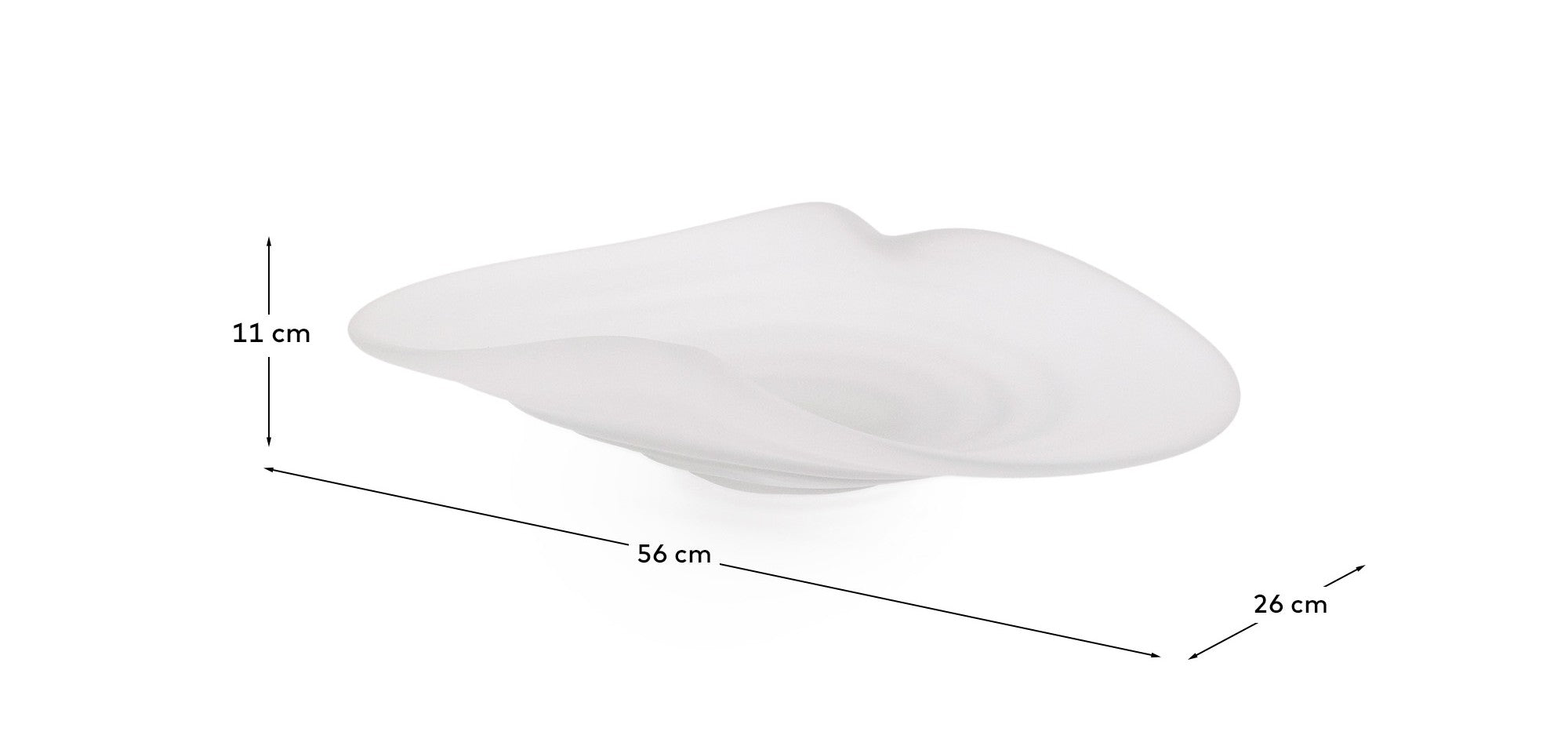Ondaro frosted glass centrepiece 11cm - Measurements