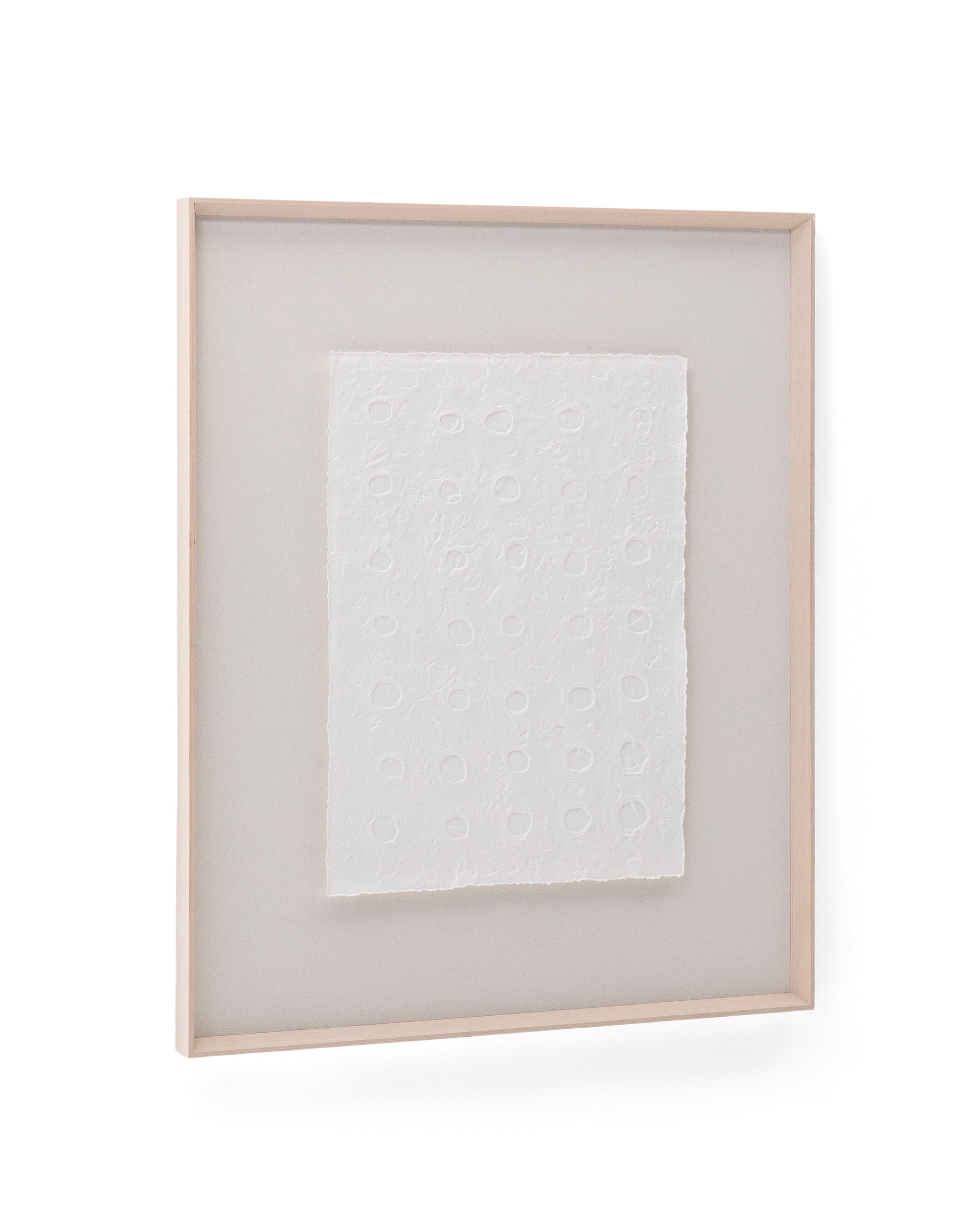 Olvin abstract picture on white recycled paper with hand-crafted reliefs 104 x 124cm - Product Image
