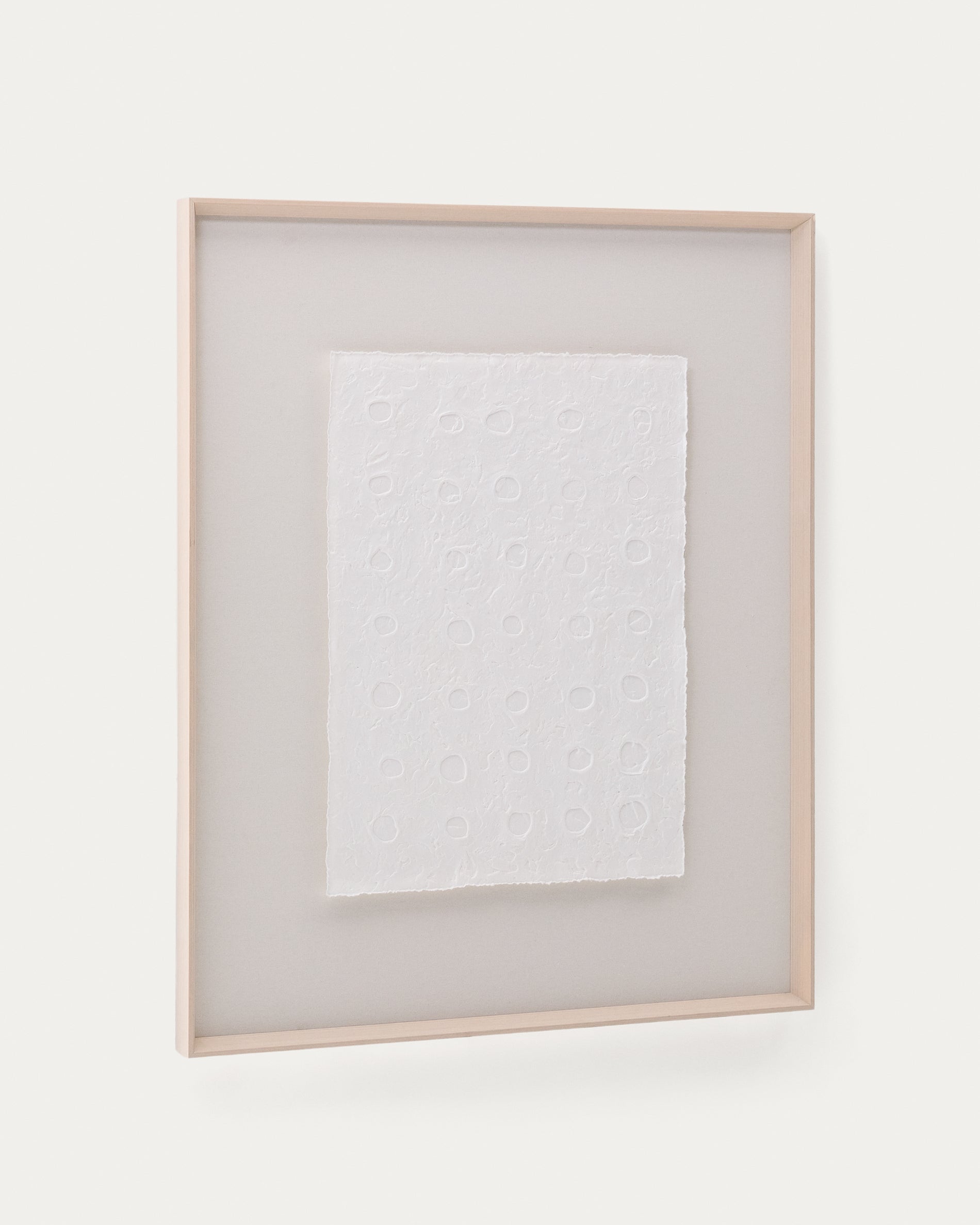 Olvin abstract picture on white recycled paper with hand-crafted reliefs 104 x 124cm - Product View