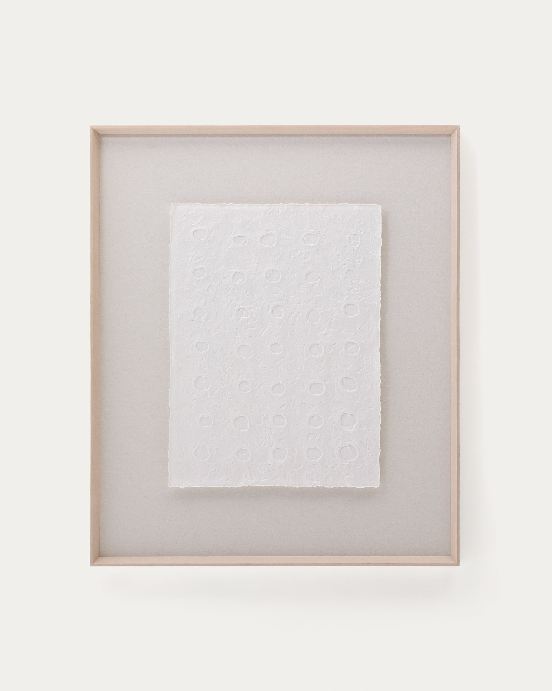 Olvin abstract picture on white recycled paper with hand-crafted reliefs 104 x 124cm - Product View