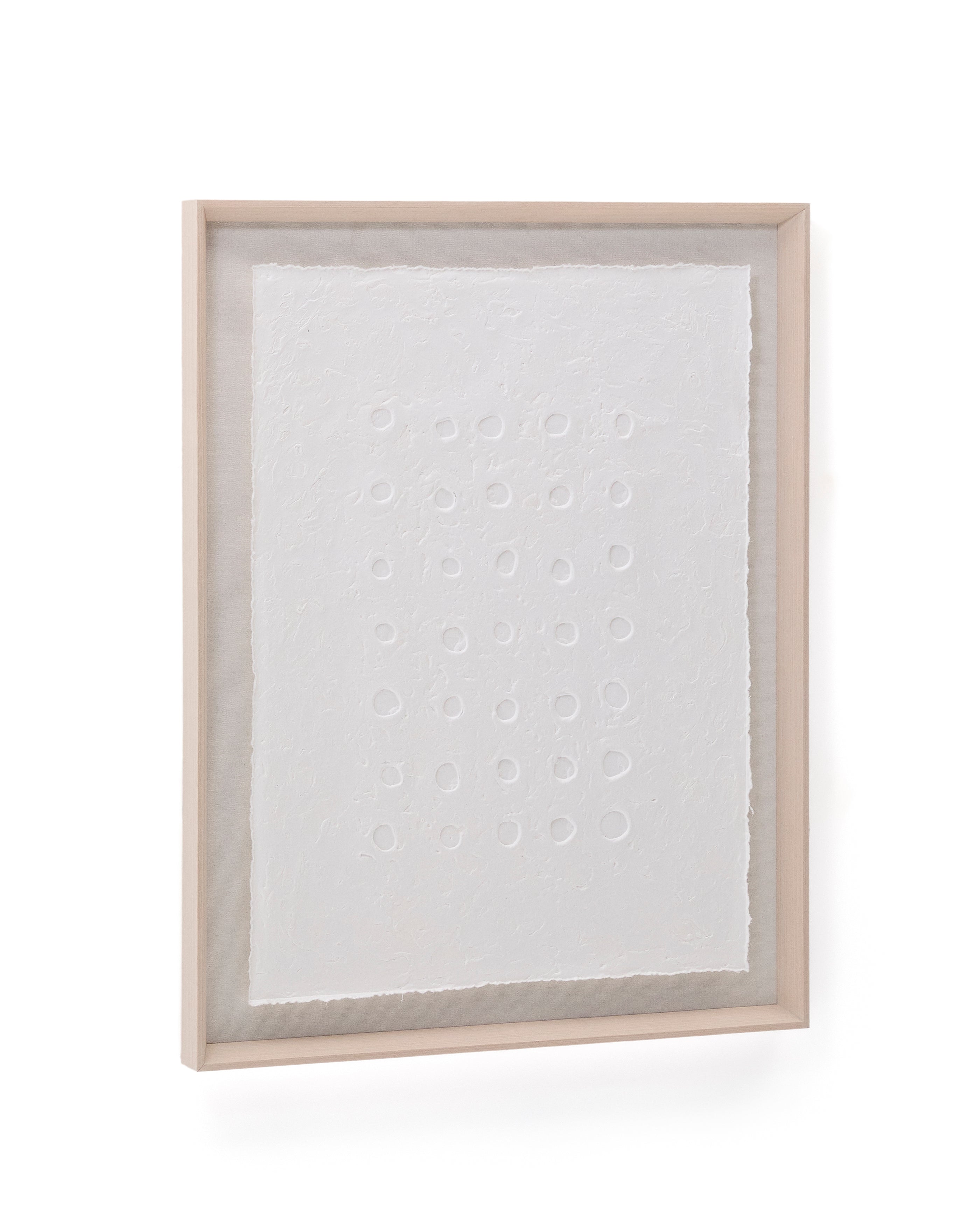 Olvin abstract picture on white recycled paper with hand-crafted reliefs 94 x 74 cm - Product Image