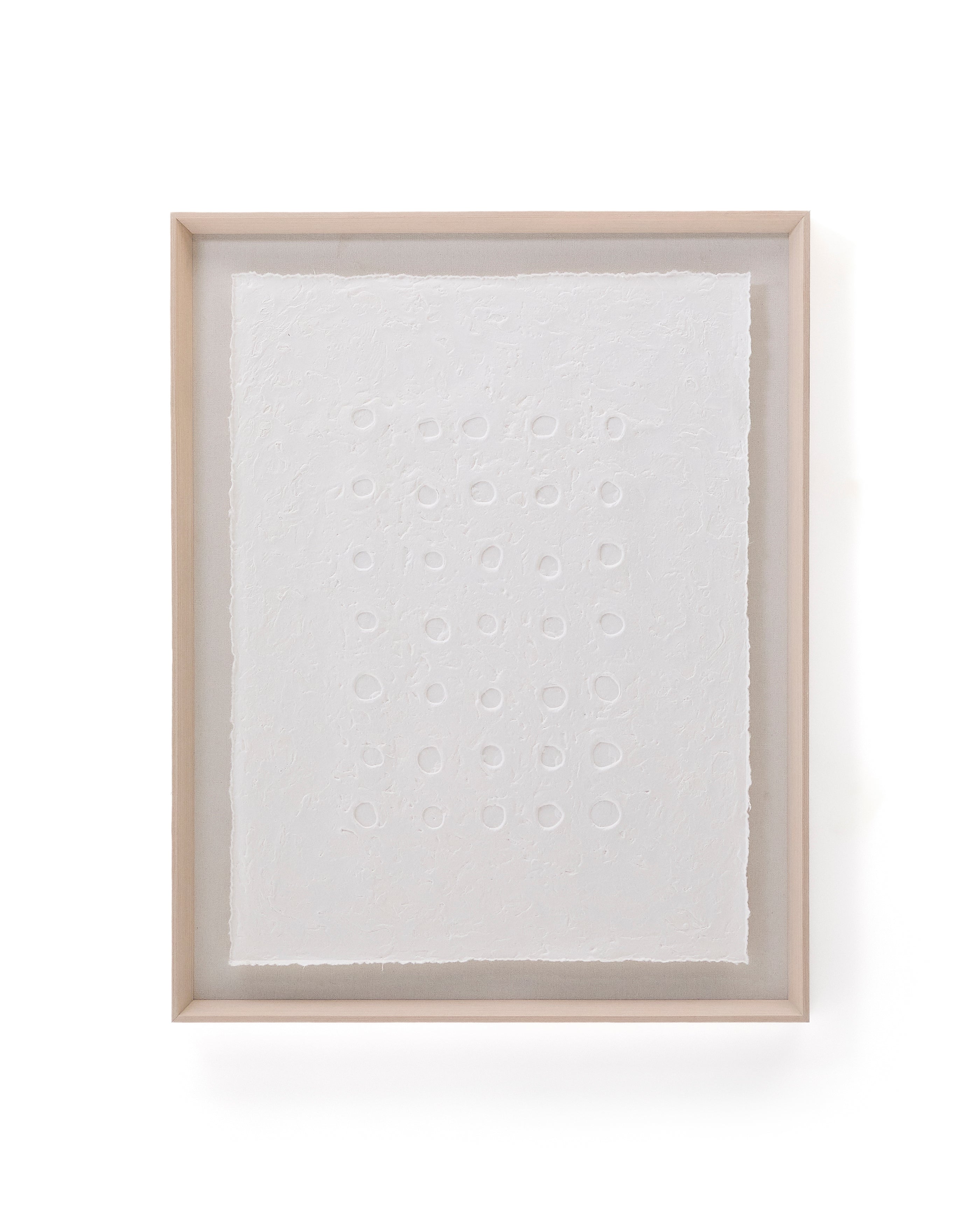 Olvin abstract picture on white recycled paper with hand-crafted reliefs 94 x 74 cm - Product Image