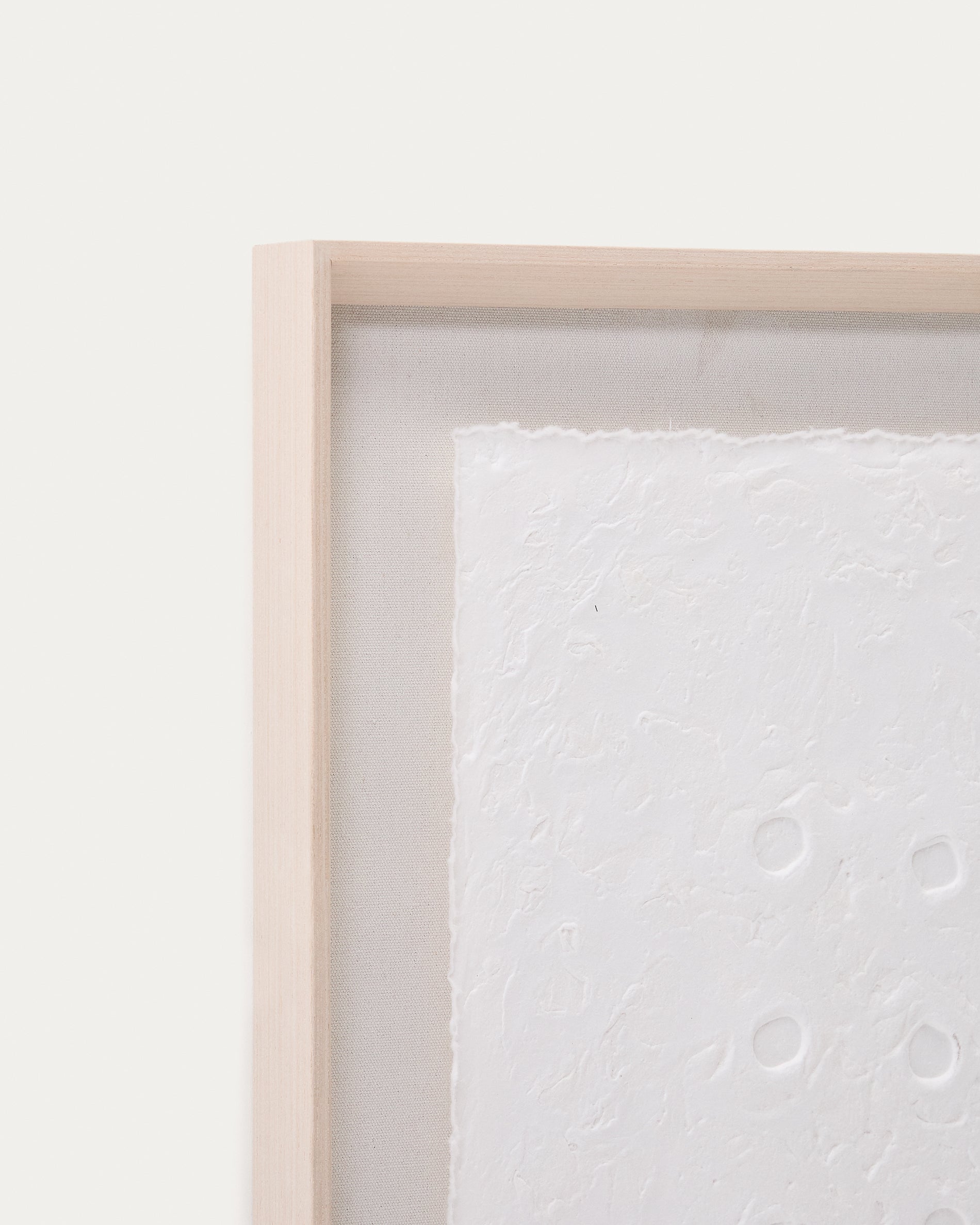 Olvin abstract picture on white recycled paper with hand-crafted reliefs 94 x 74 cm - Detail