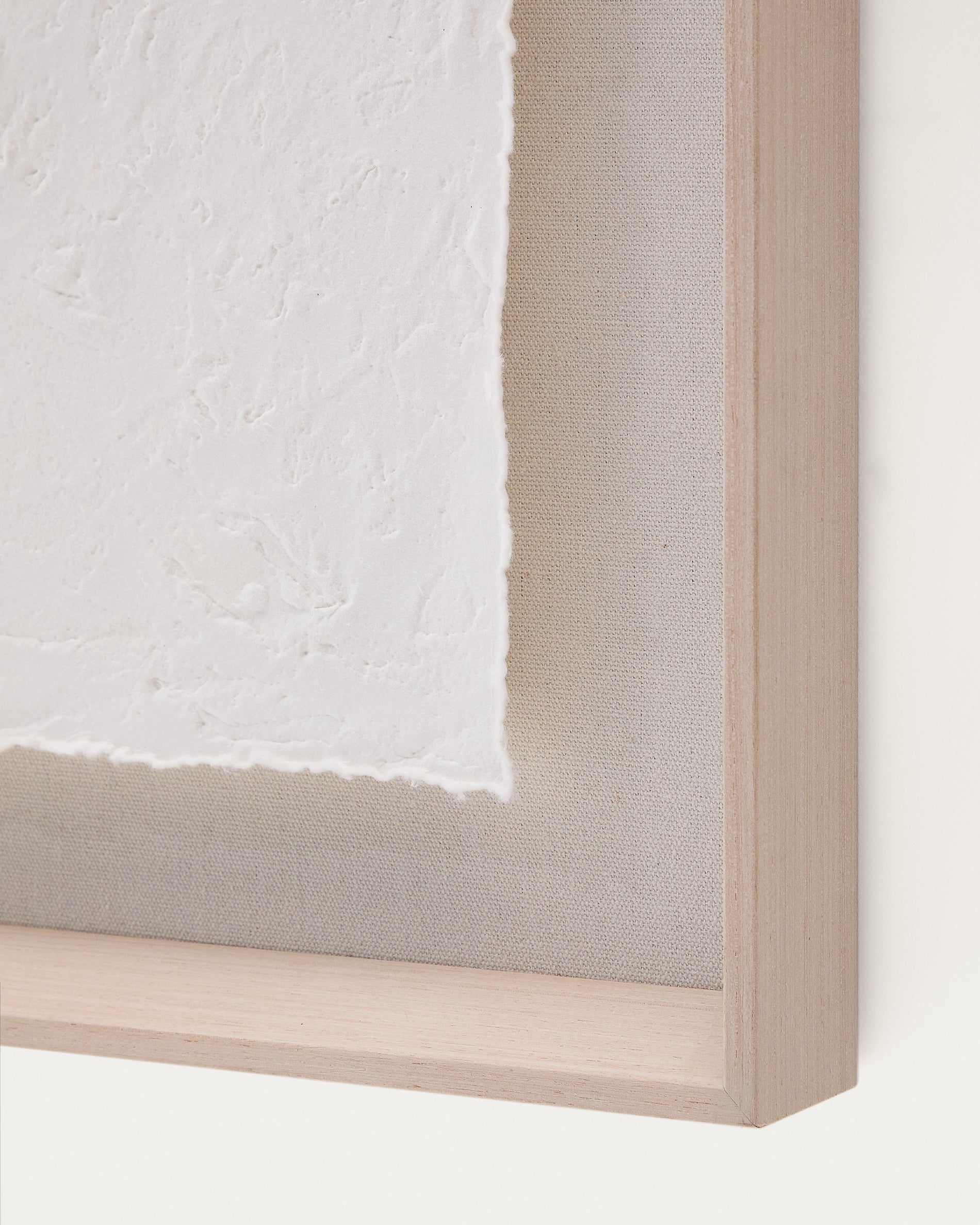 Olvin abstract picture on white recycled paper with hand-crafted reliefs 94 x 74 cm - Detail