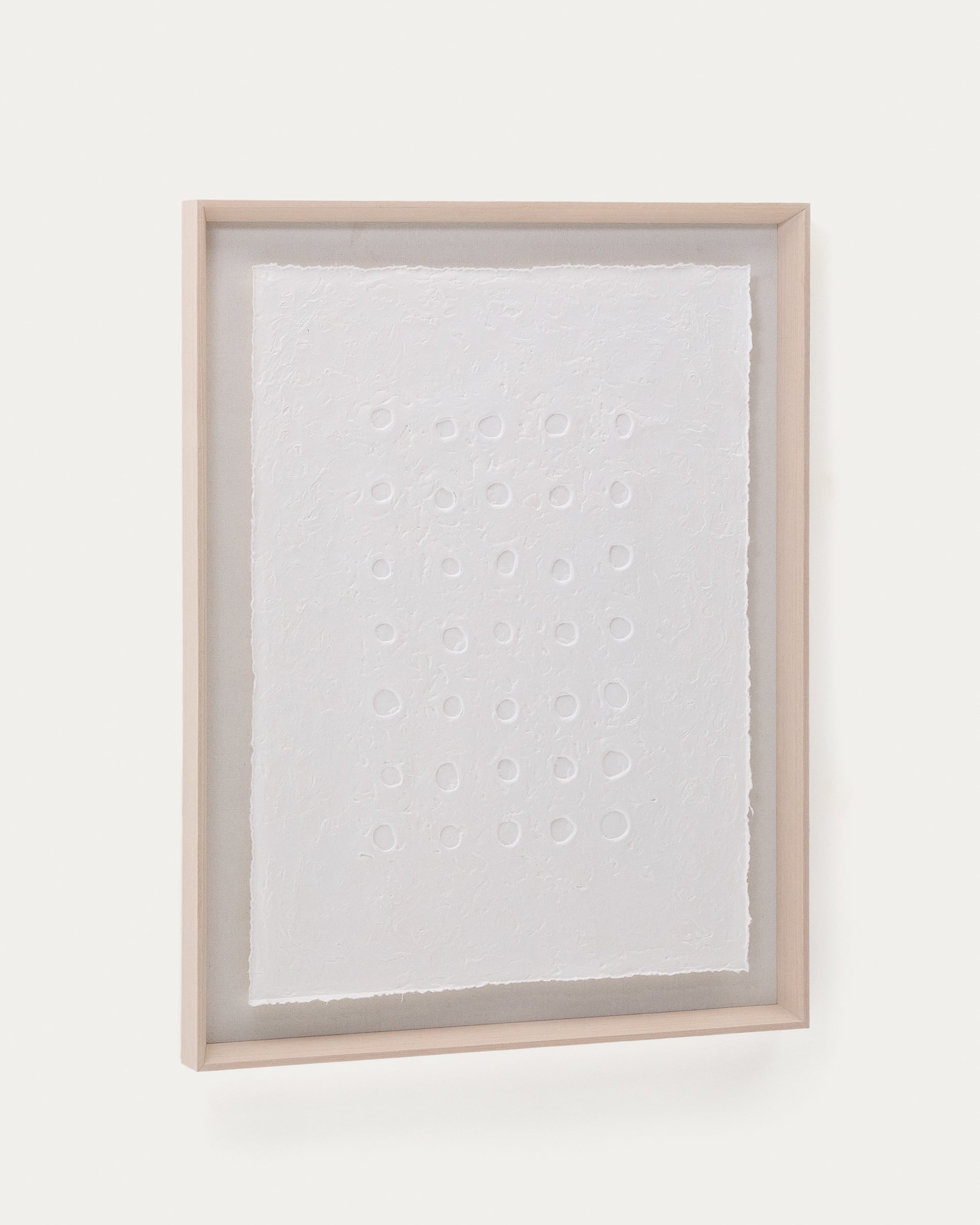 Olvin abstract picture on white recycled paper with hand-crafted reliefs 94 x 74 cm - Product View