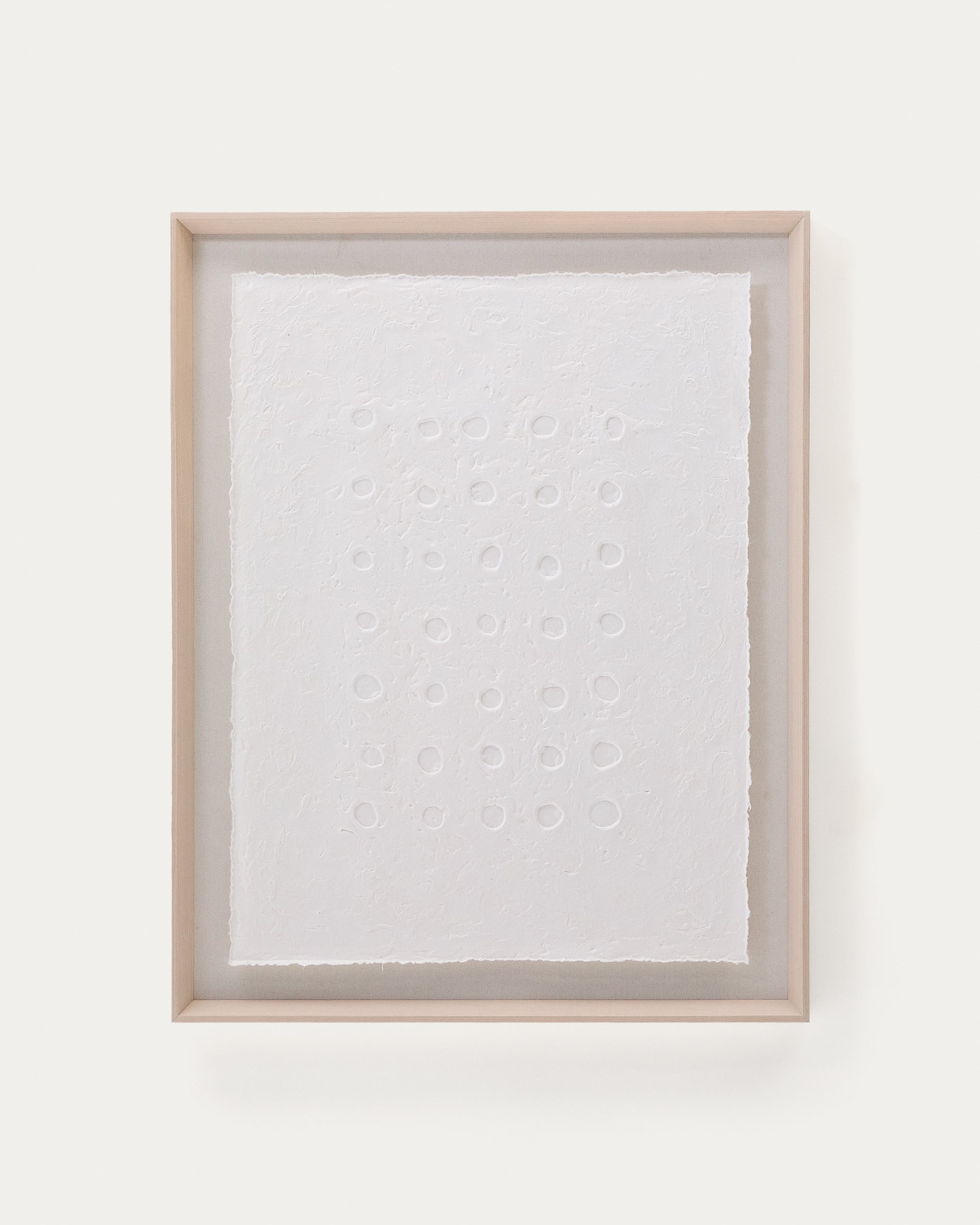 Olvin abstract picture on white recycled paper with hand-crafted reliefs 94 x 74 cm - Product View