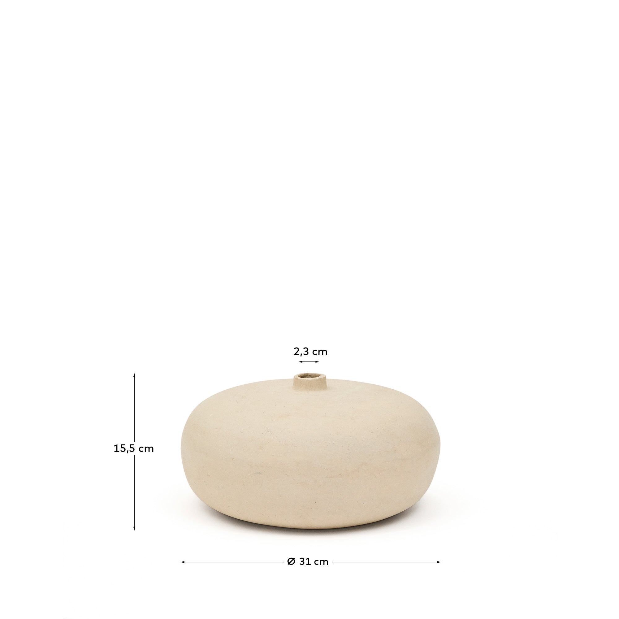 Nivala papier-mâché vase 15.5cm - Measurements
