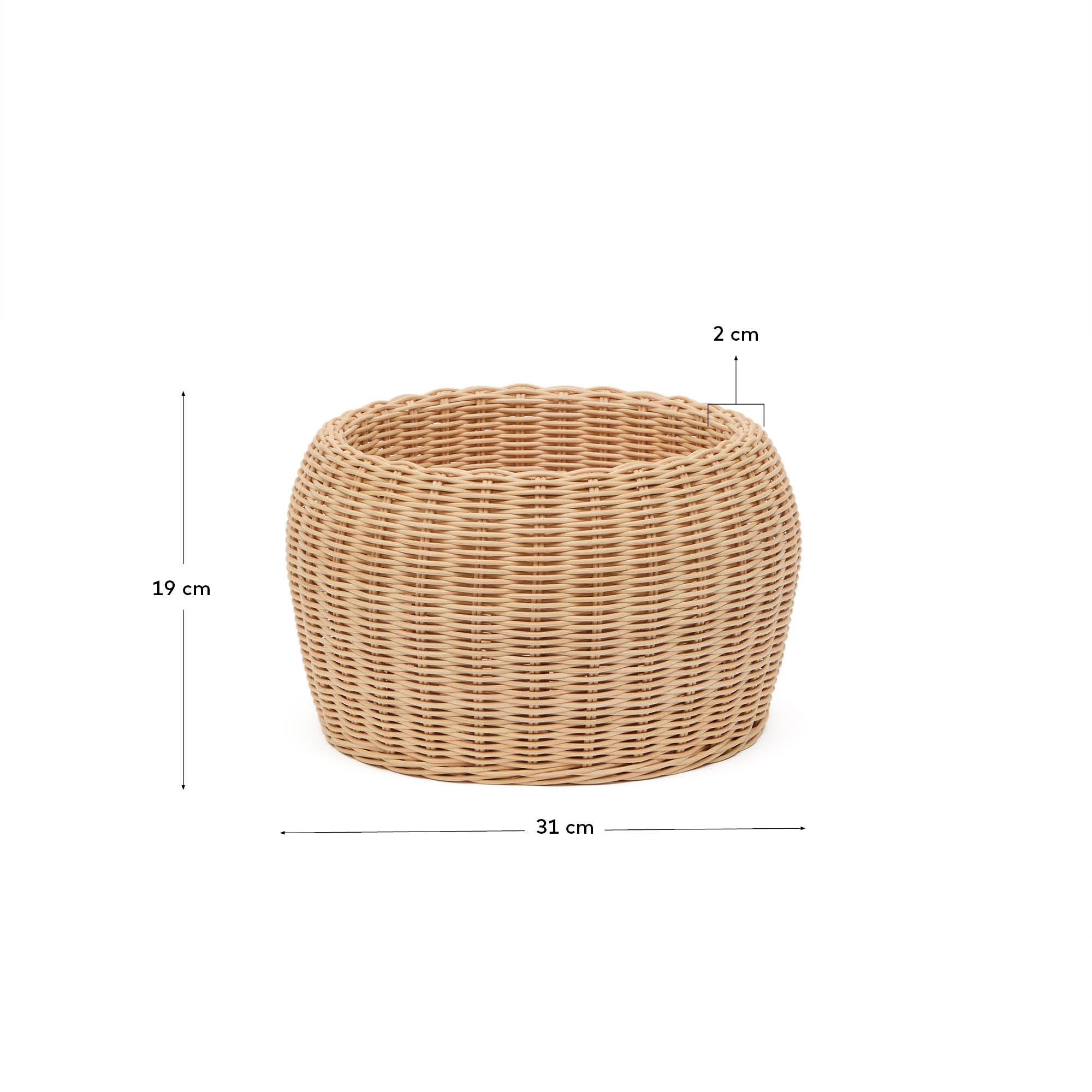 Zilna rattan vase 19cm - Measurements