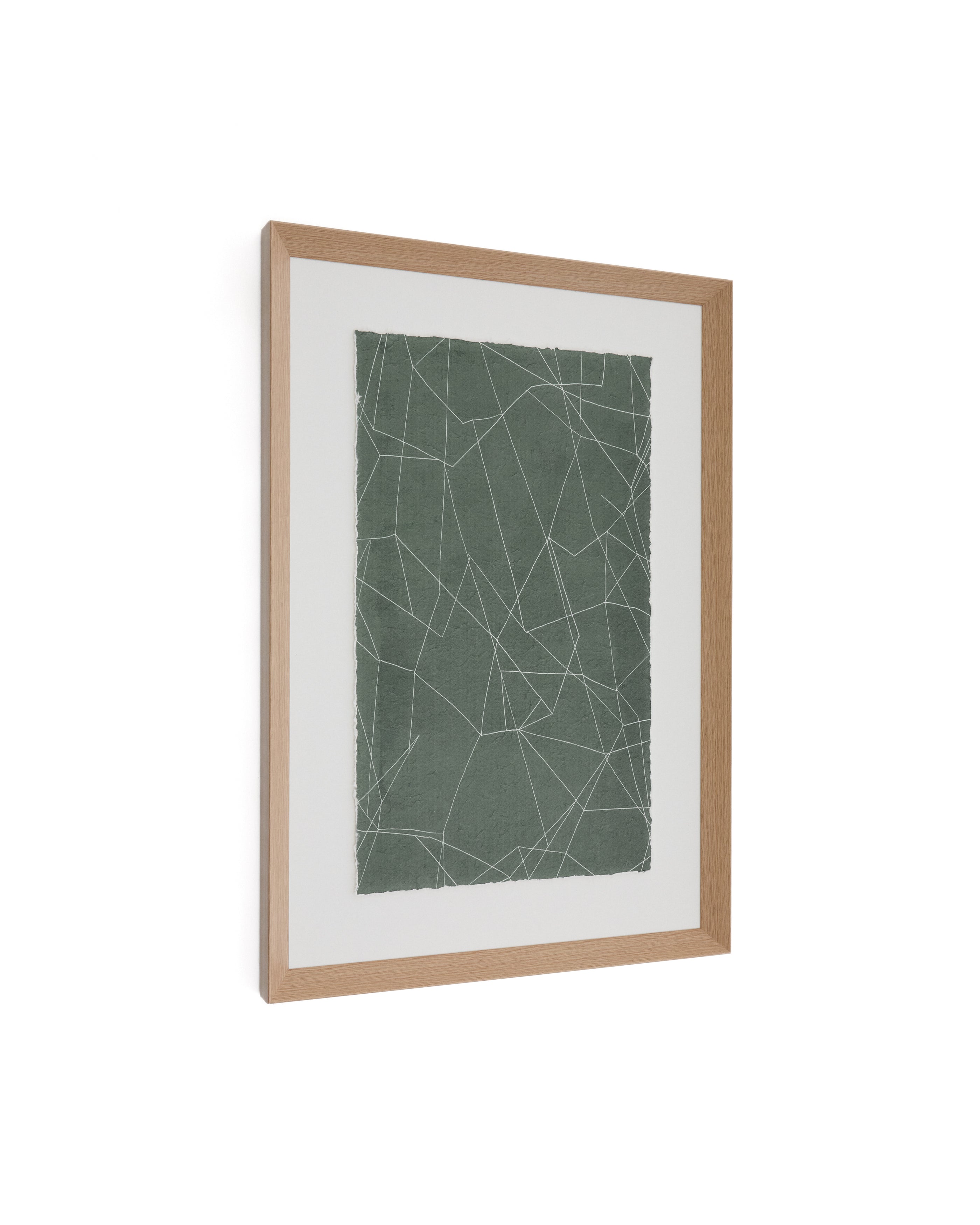 Durkan abstract picture on green recycled paper 100 x 70cm - Product Image
