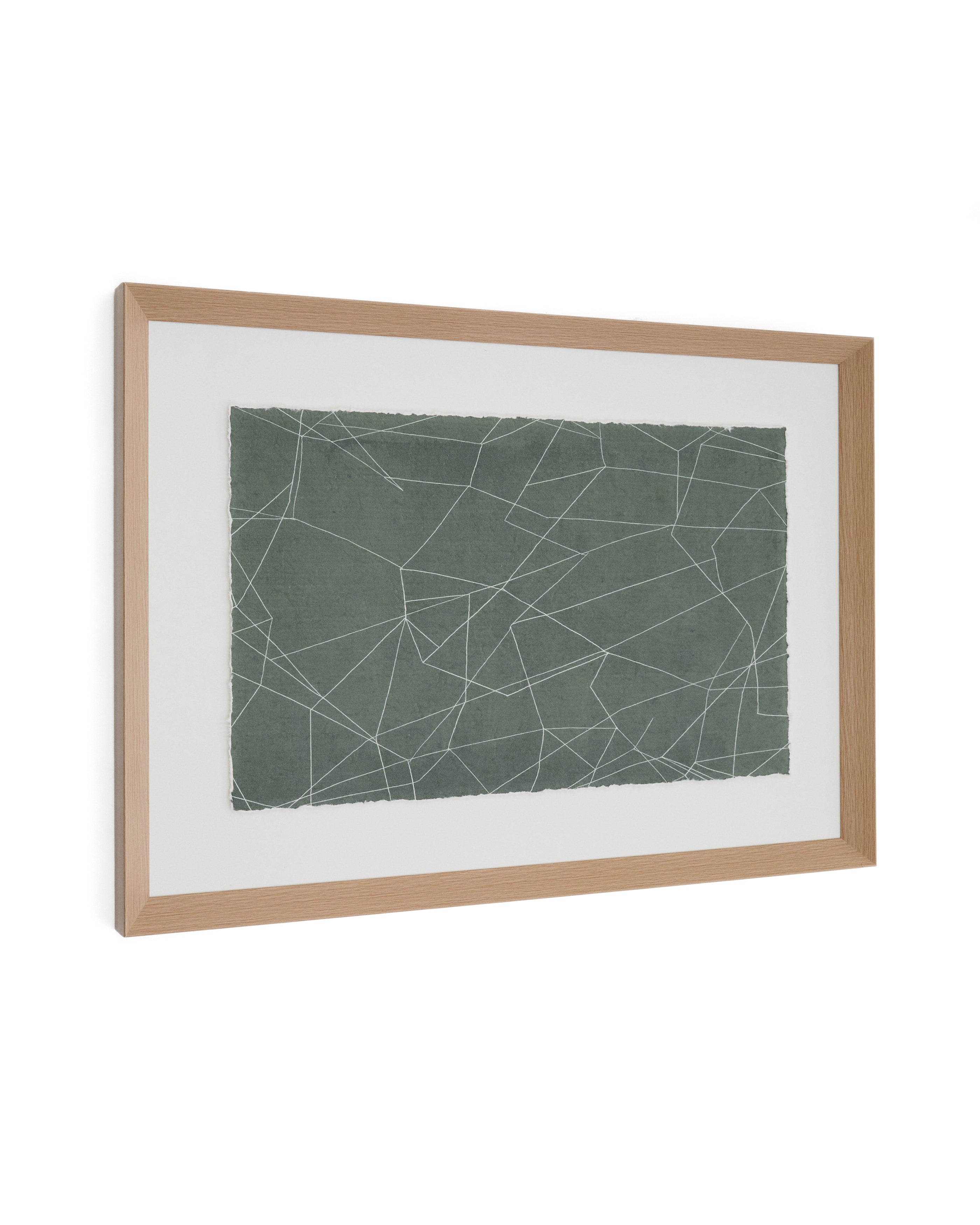 Durkan abstract picture on green recycled paper 100 x 70cm - Product Image