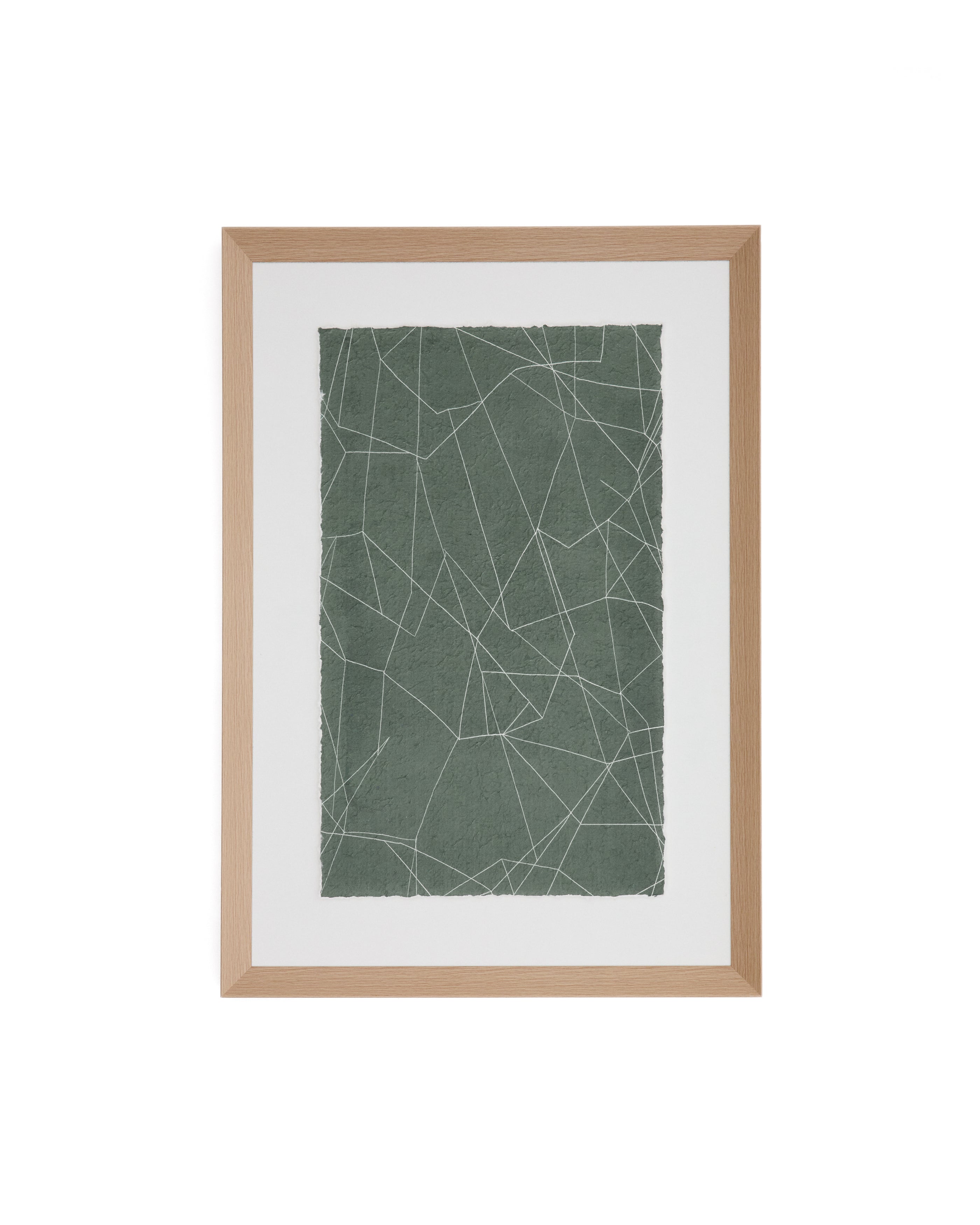 Durkan abstract picture on green recycled paper 100 x 70cm - Product Image