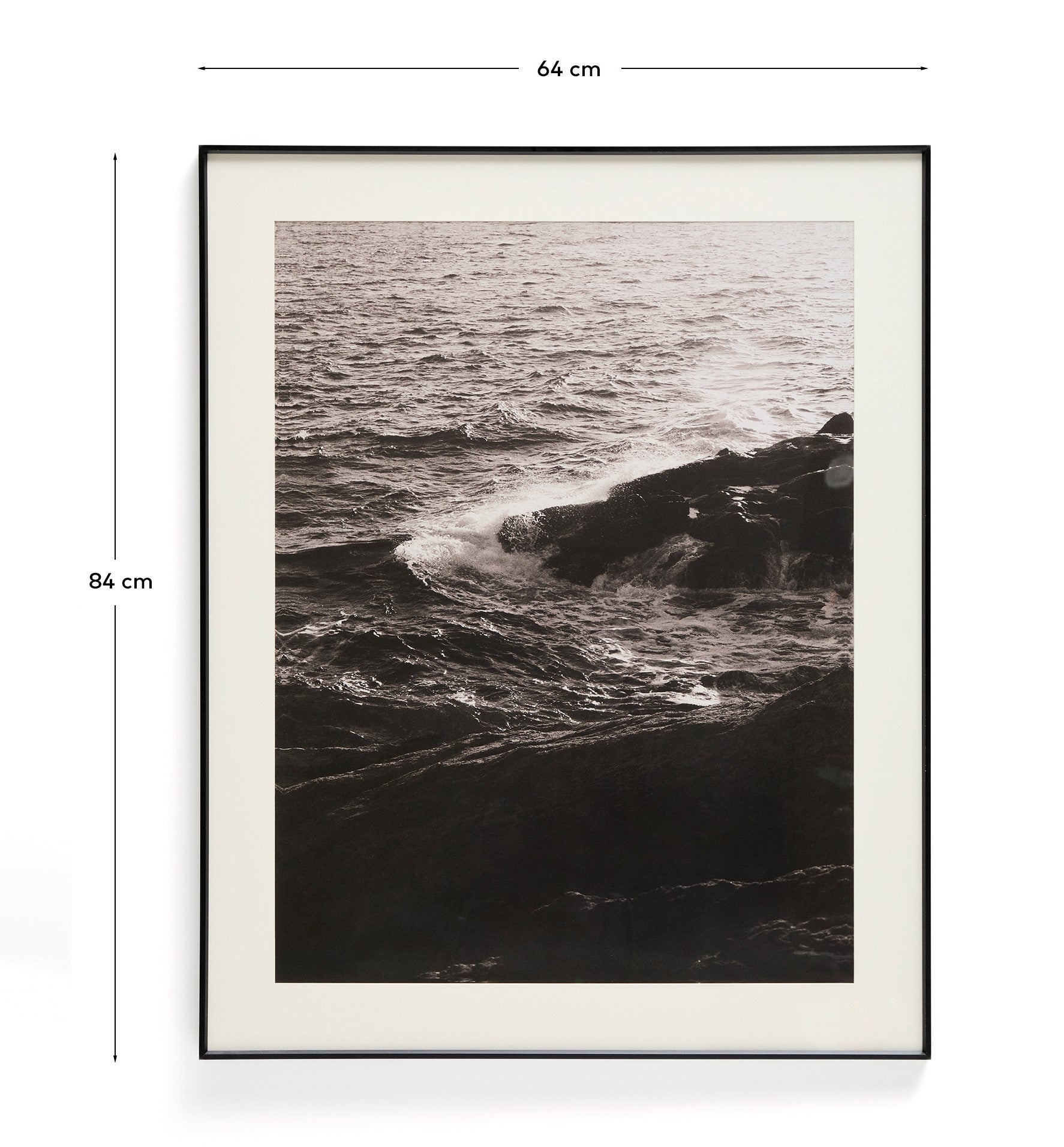 Zavira picture with photograph of waves 64 x 84cm - Measurements