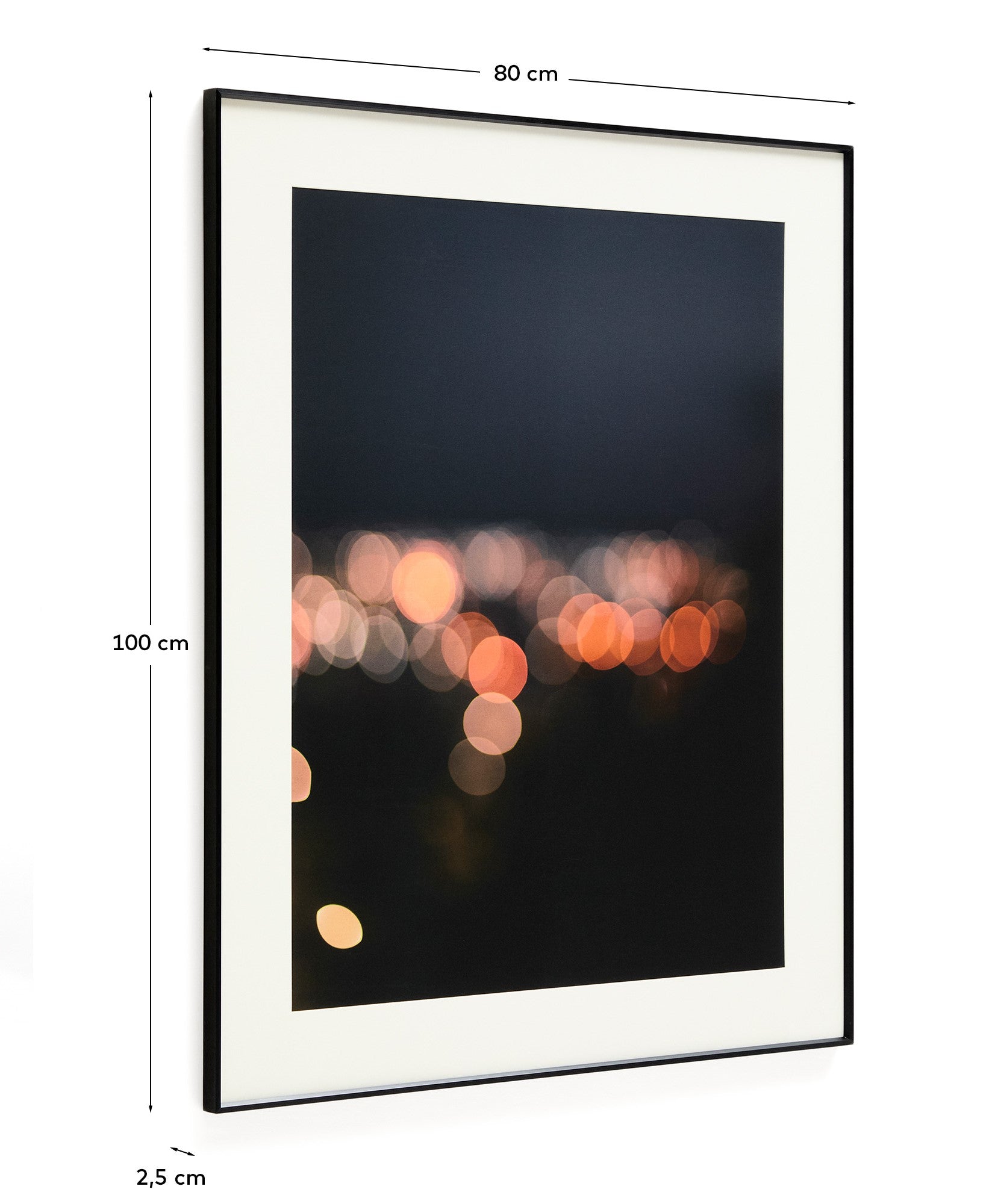 Zavira picture with photograph of Barcelona lights 80 x 100cm - Measurements