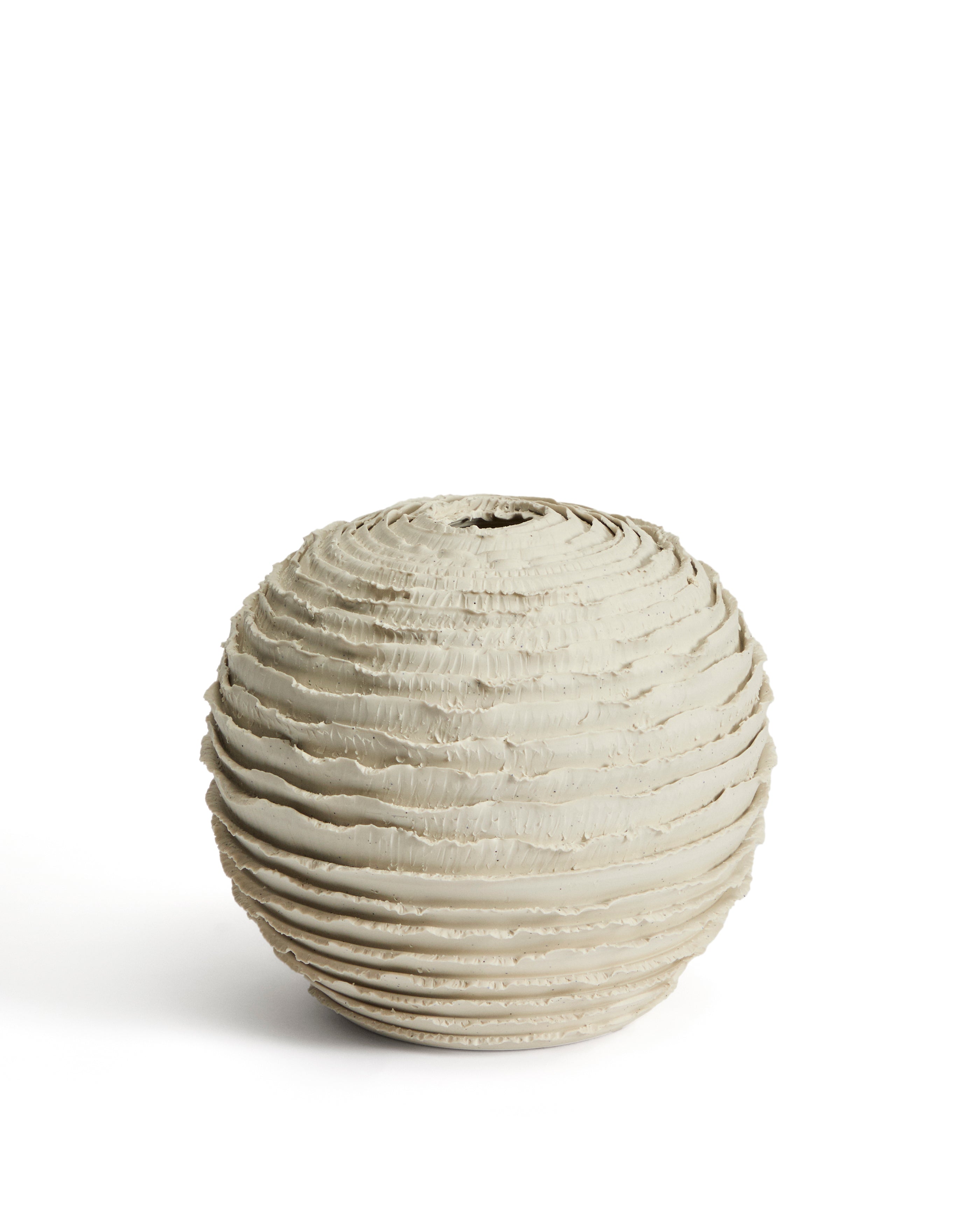 Evania vase in beige ceramic 21 cm - Product Image