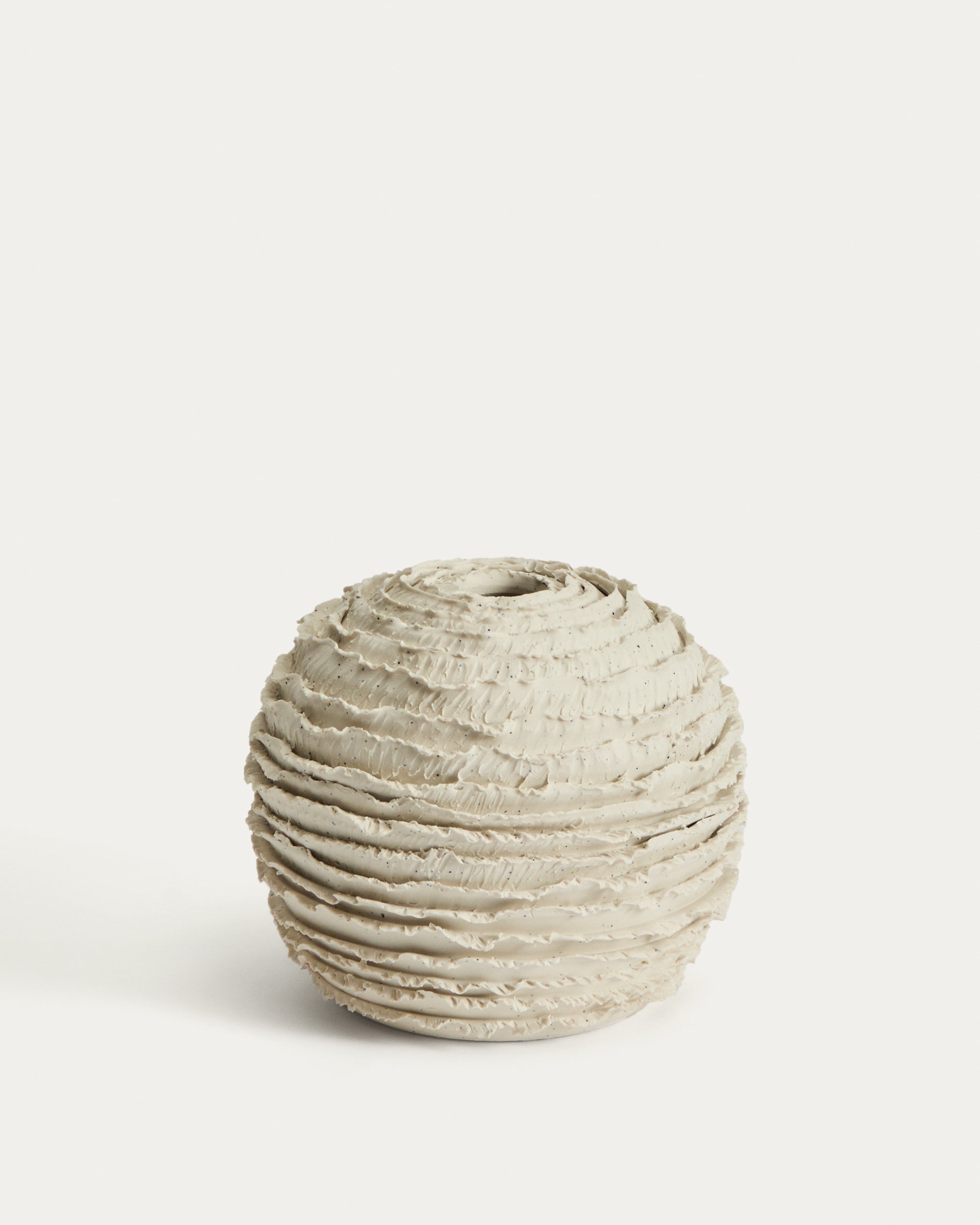 Evania vase in beige ceramic 15,5 cm - Product View
