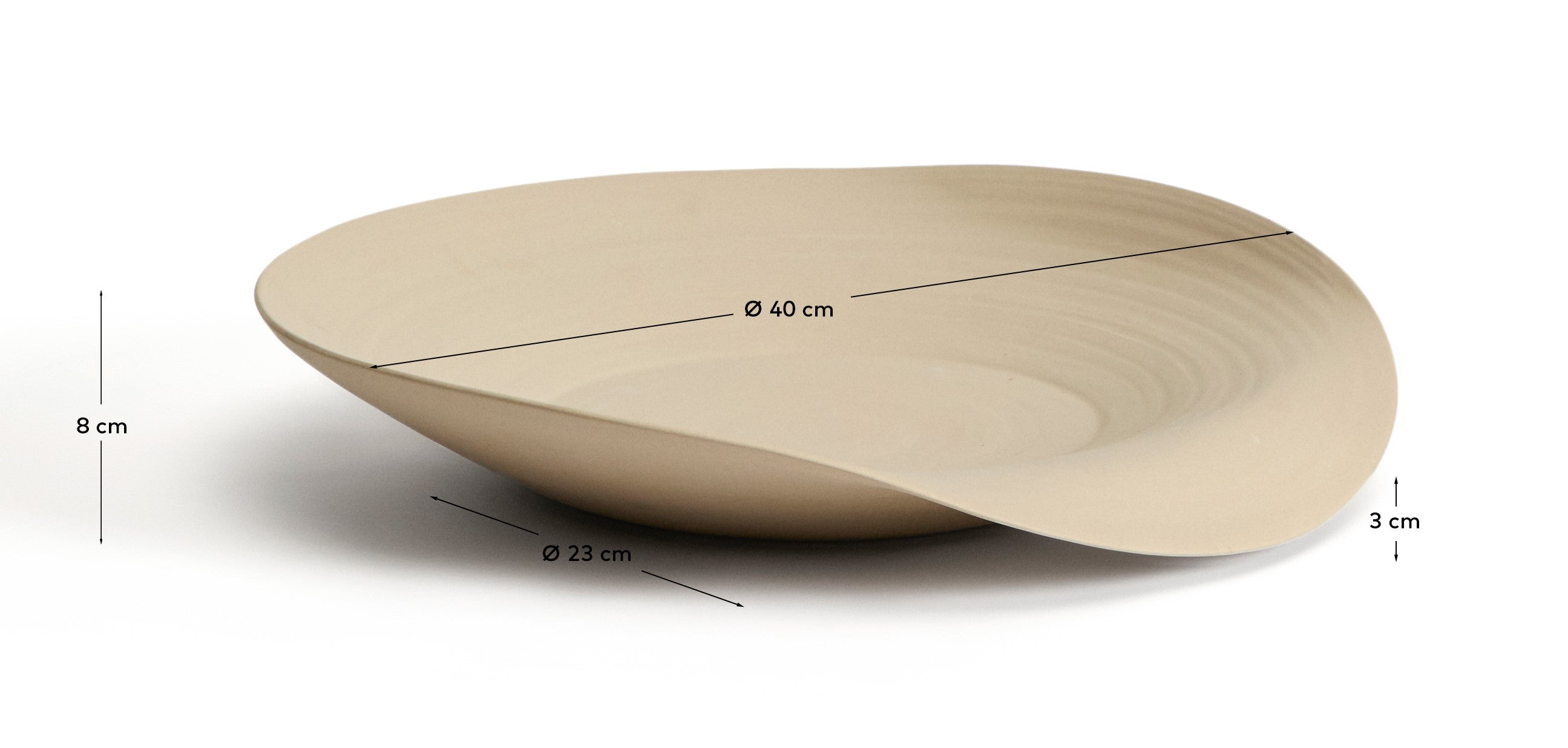 Ebenor beige ceramic centerpiece Ø 40 cm - Measurements