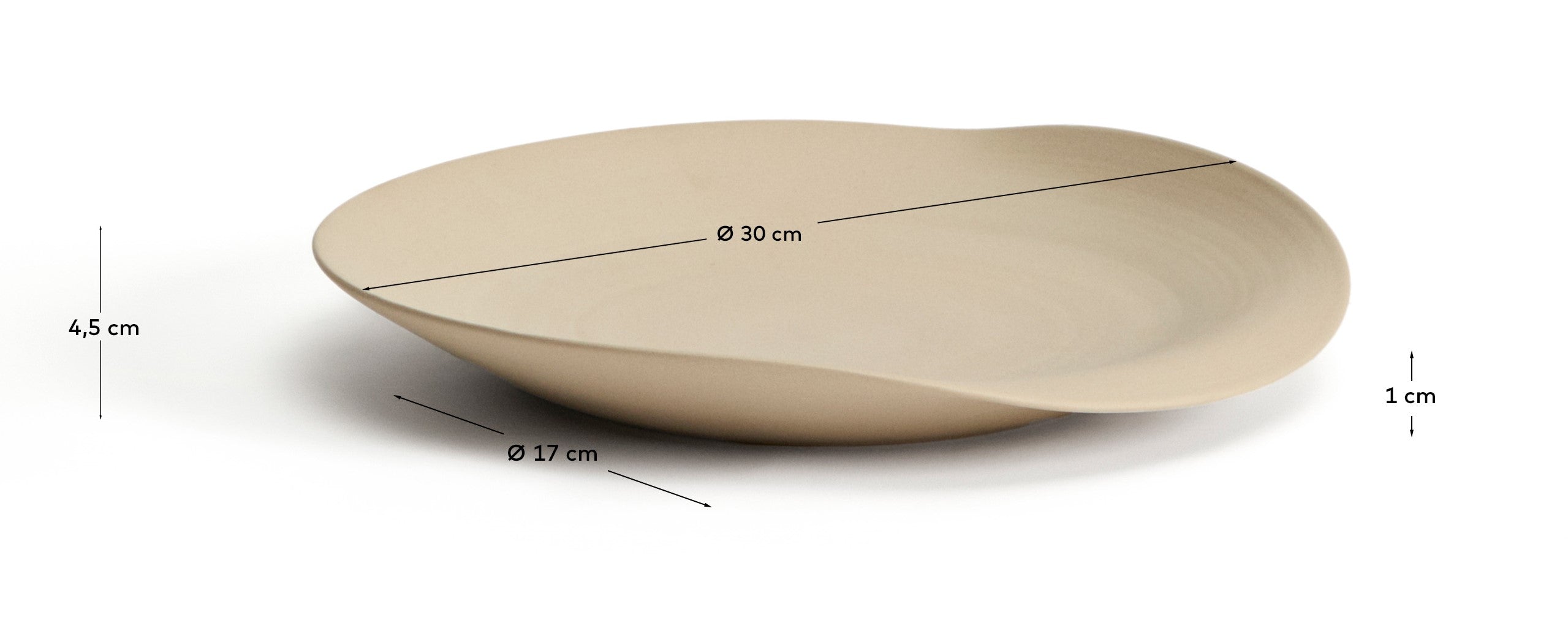 Ebenor beige ceramic table centerpiece Ø 30 cm - Measurements