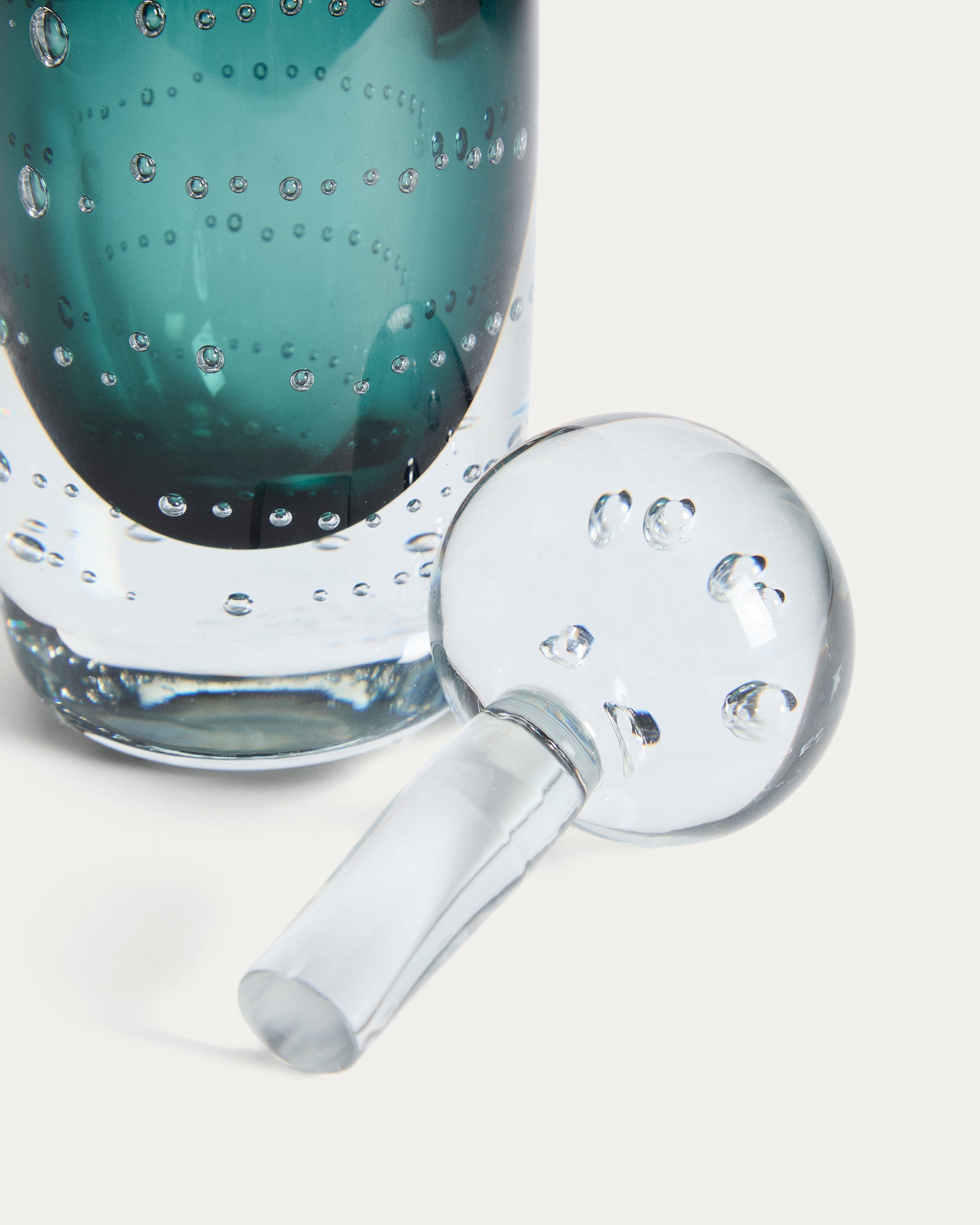 Lunivo green glass vase 16.5 cm - Detail