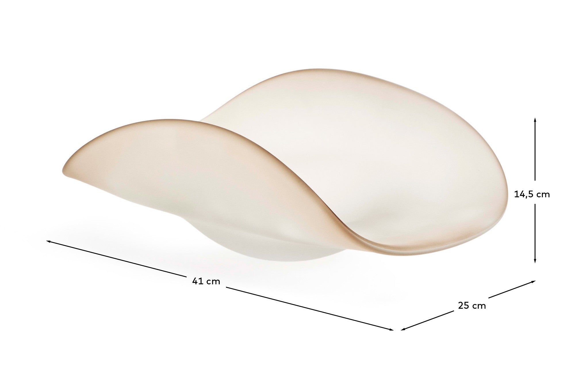 Vionze beige glass centerpiece 41 x 25 cm - Measurements