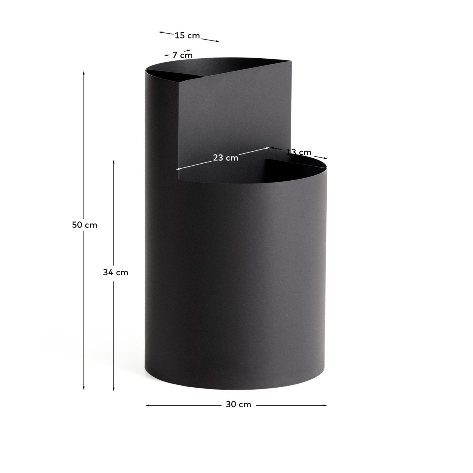 Atin dark grey metal large umbrella stand - Measurements
