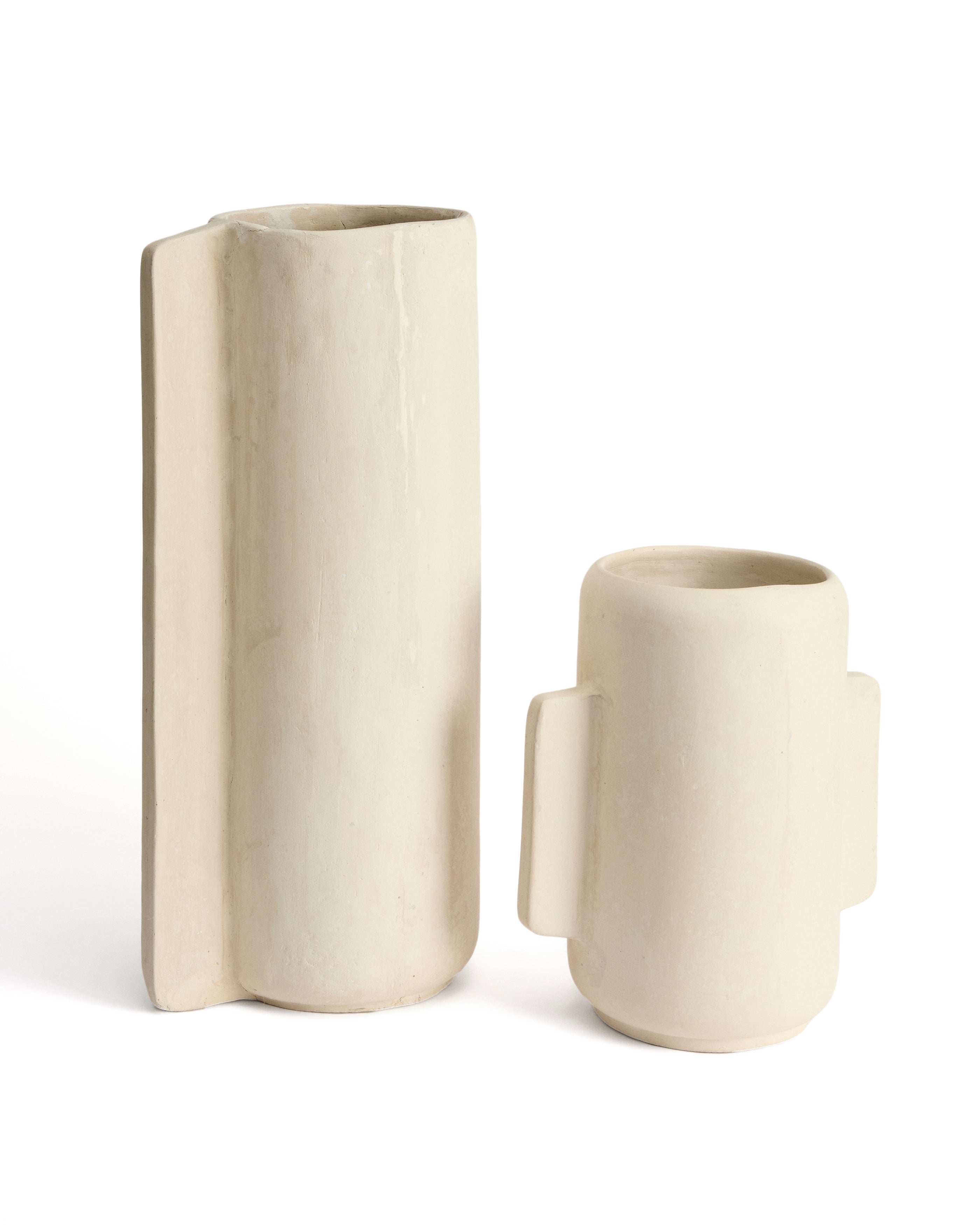 Mireni papier-mâché vase beige 38 cm - Product Image