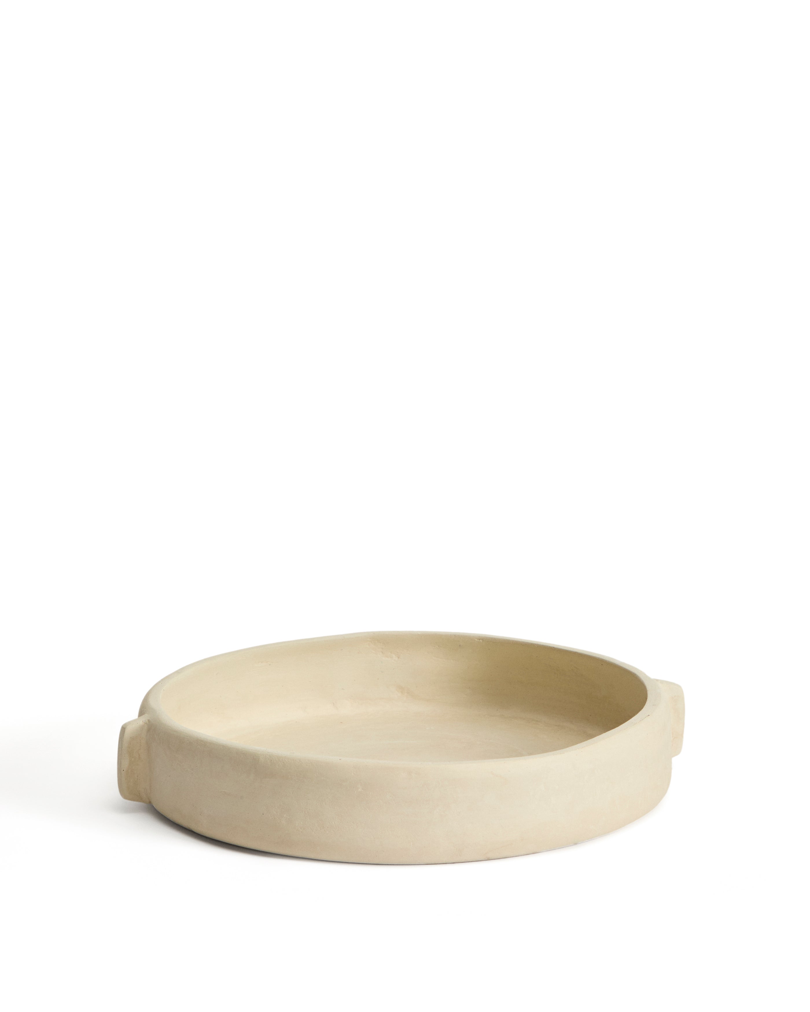 Mireni papier-mâché centrepiece beige Ø 31 cm - Product Image