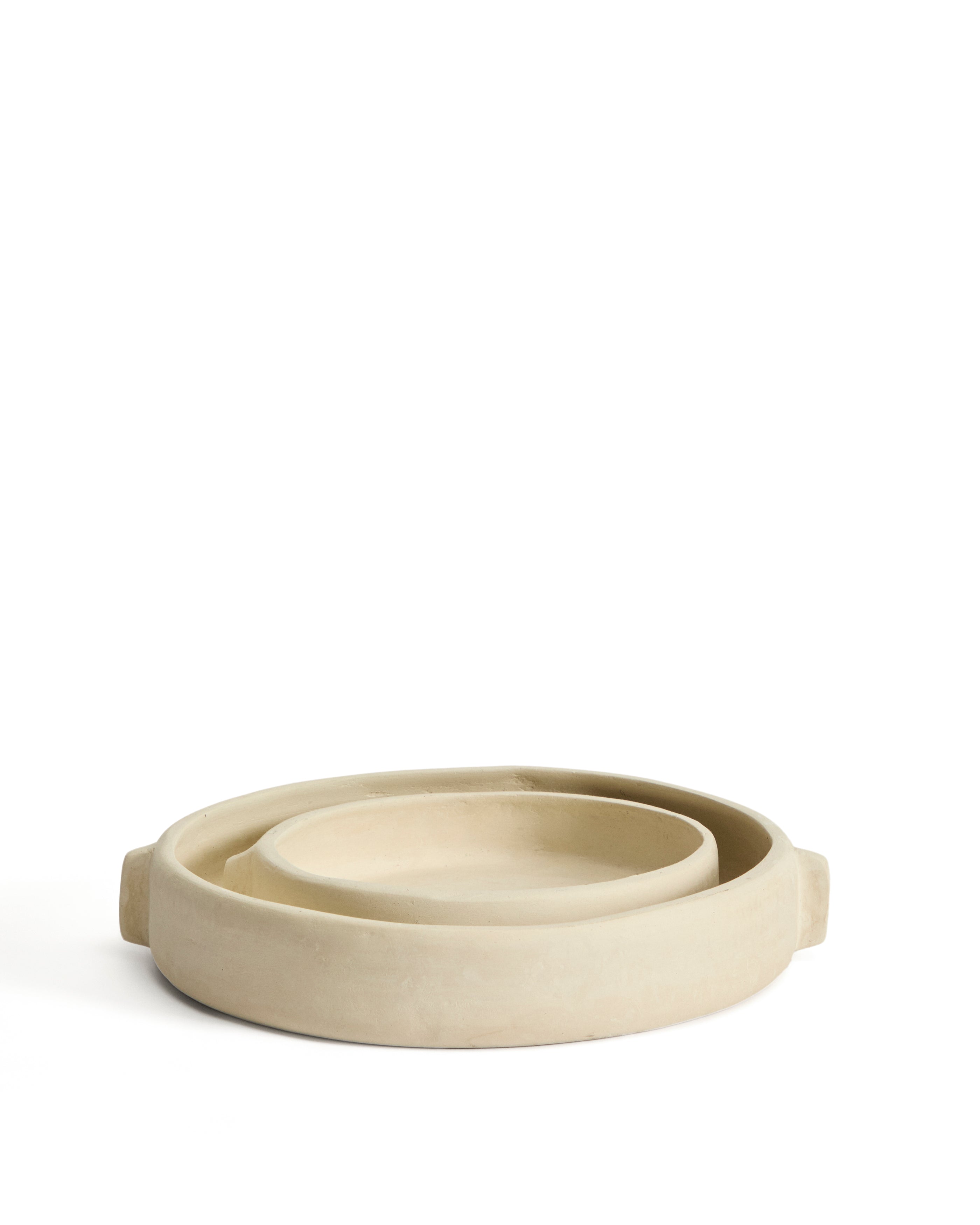 Mireni papier-mâché centrepiece beige Ø 22,5 cm - Product Image