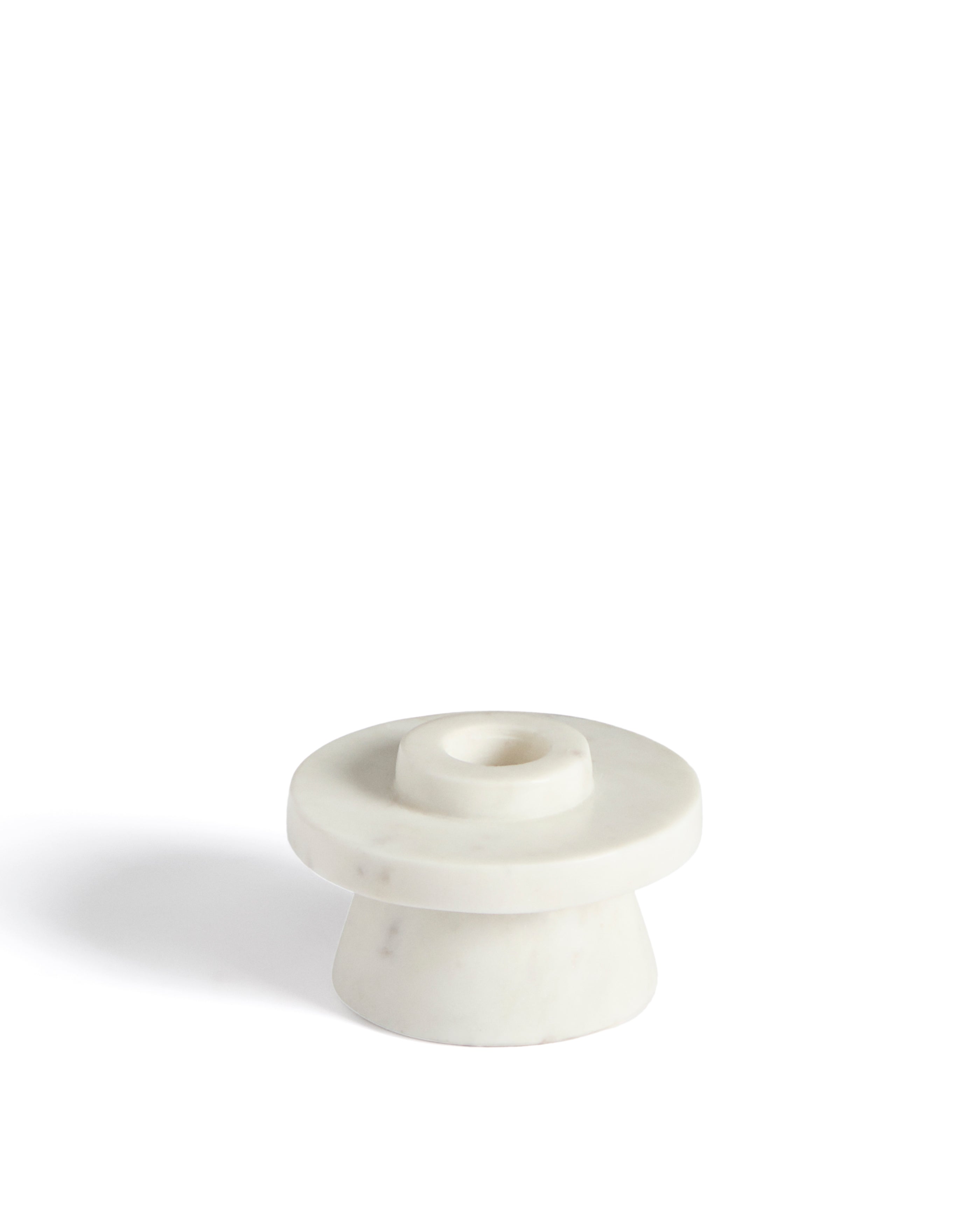 Zalvori white marble candle holder 8cm - Product Image