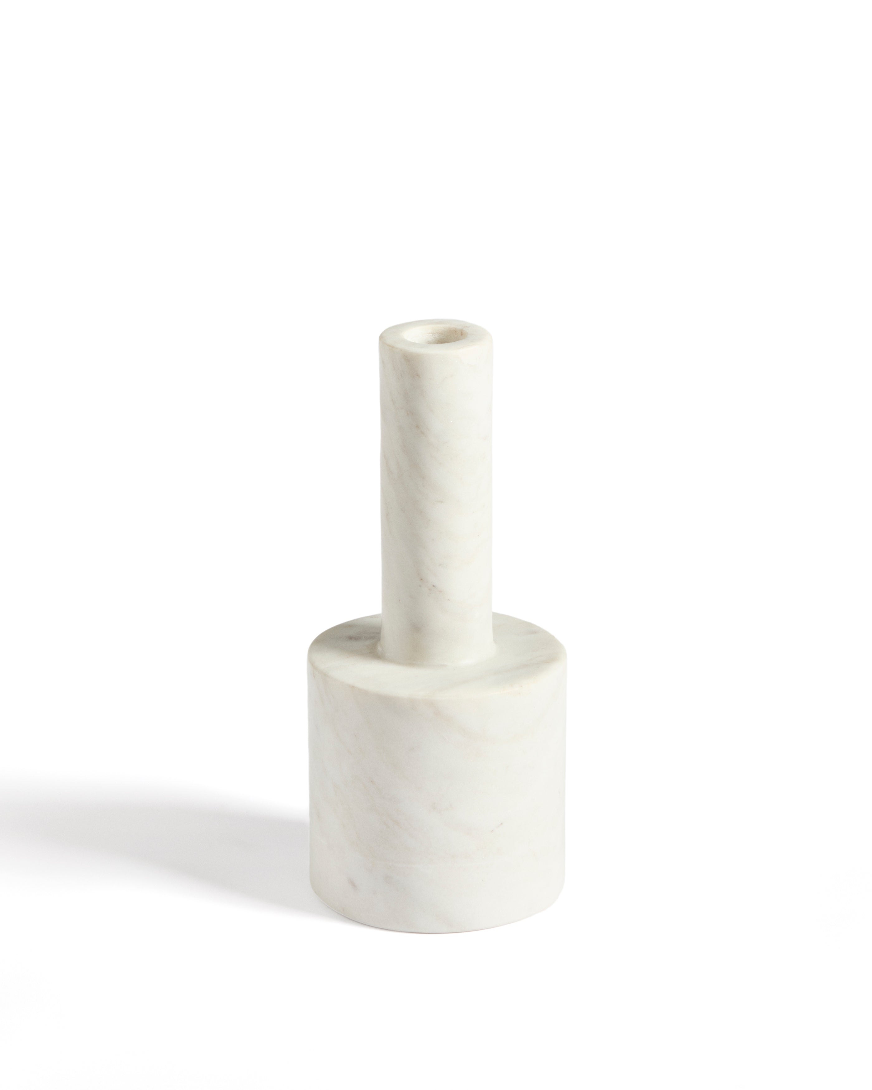 Zalvori white marble candle holder 23cm - Product Image