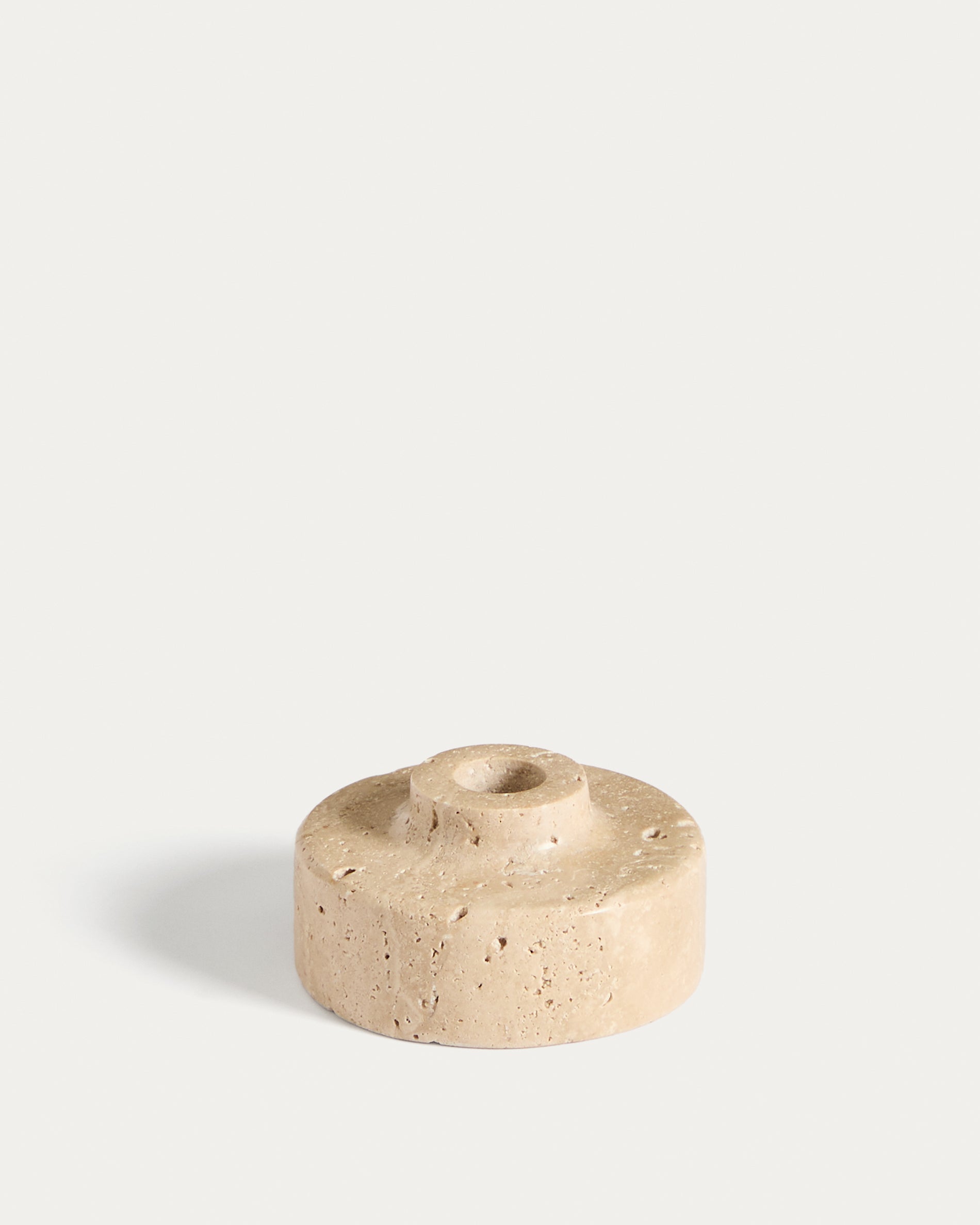 Zalvori travertine candle holder 6cm - Product View