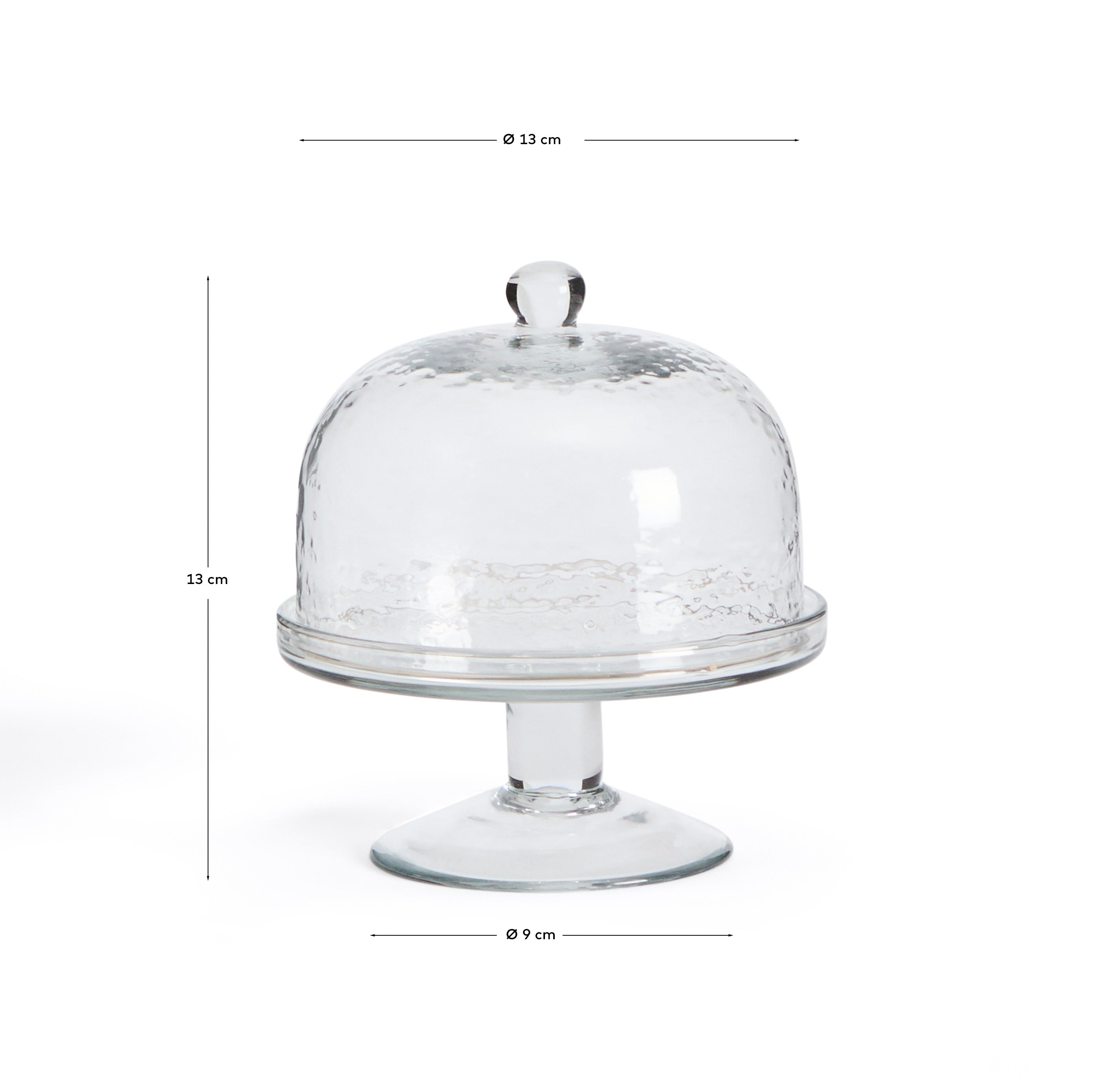 Sileia transparent recycled glass cake plate - Measurements