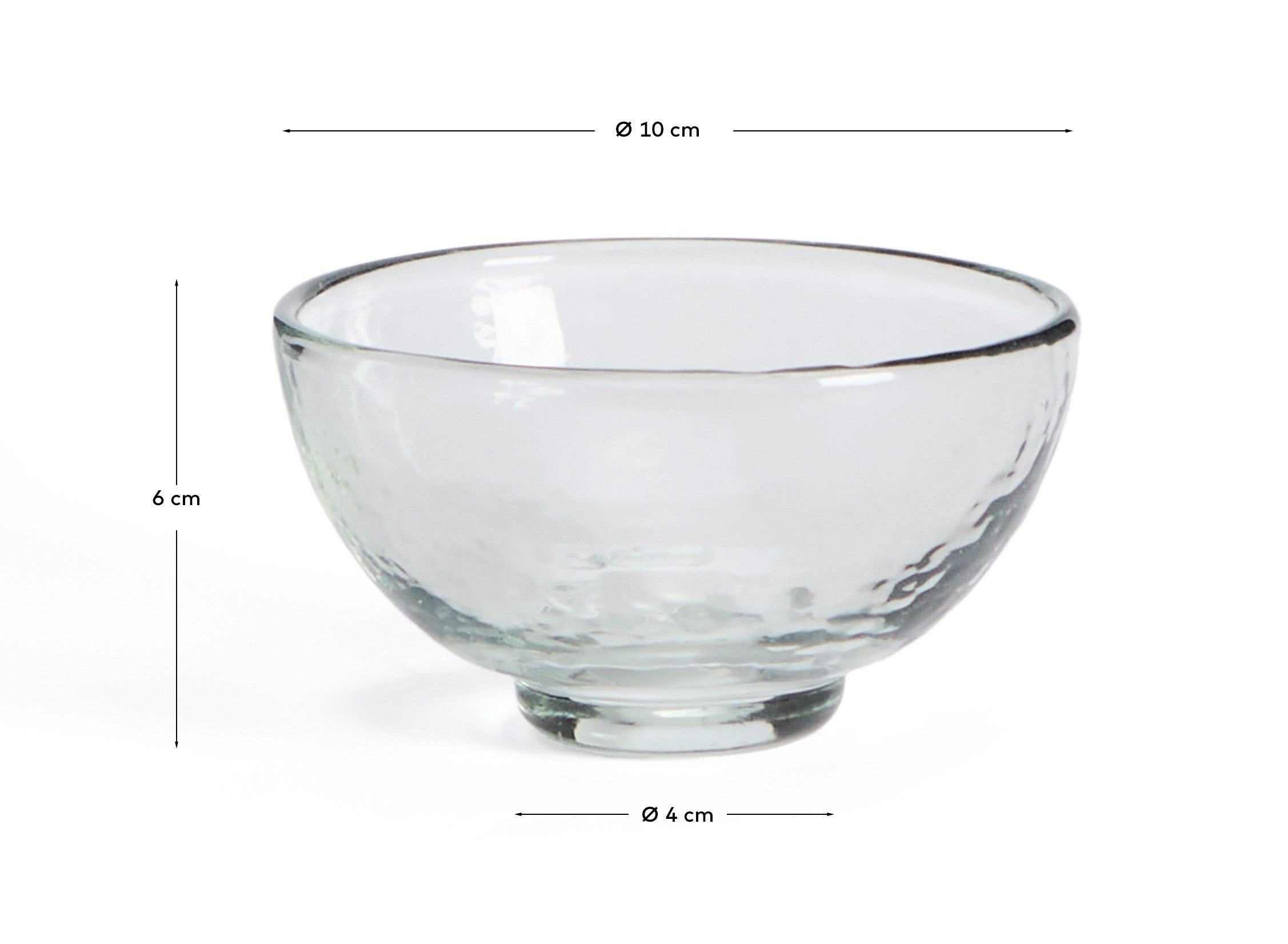 Sileia small bowl made of transparent recycled glass - Measurements