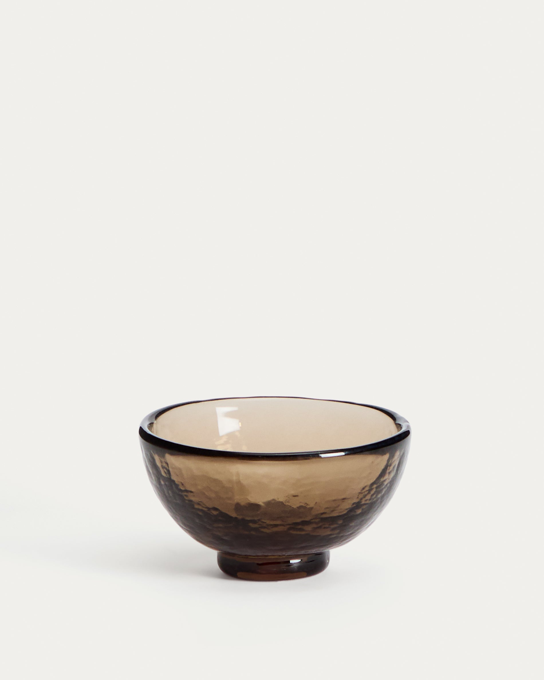 Sileia small bowl made of brown recycled glass - Product View