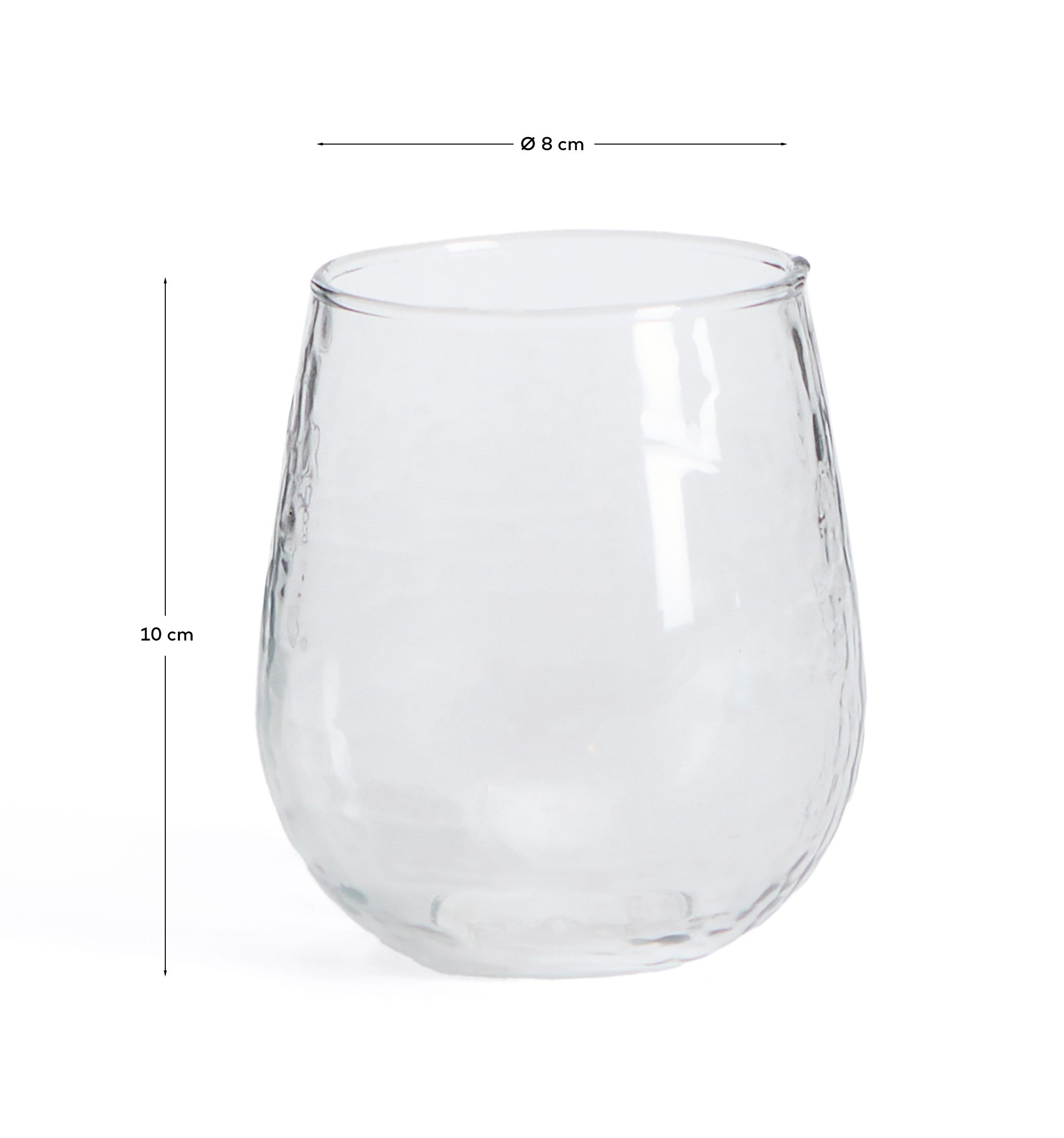 Sileia cup made of transparent recycled glass - Measurements