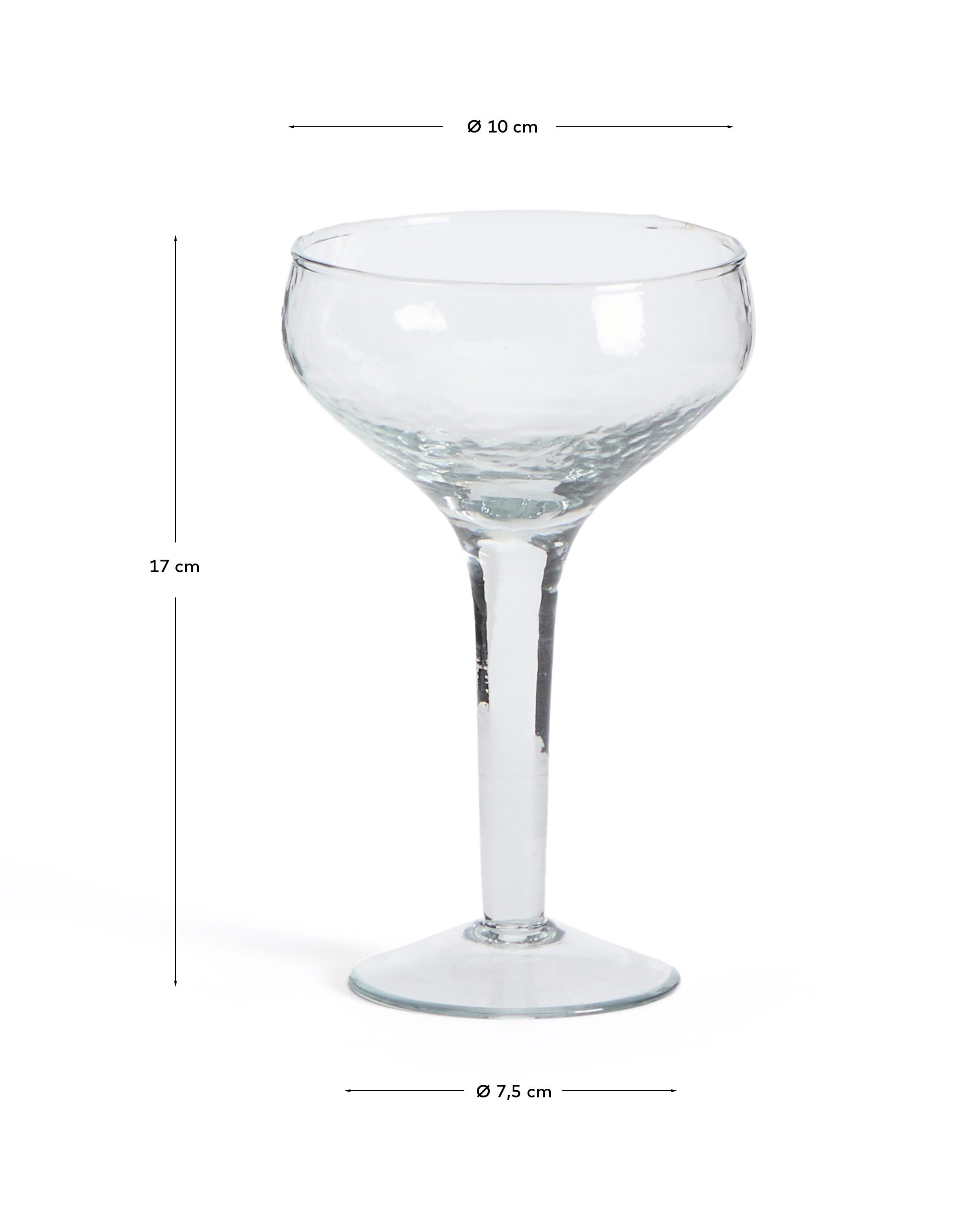 Sileia wine glass made of transparent recycled glass - Measurements