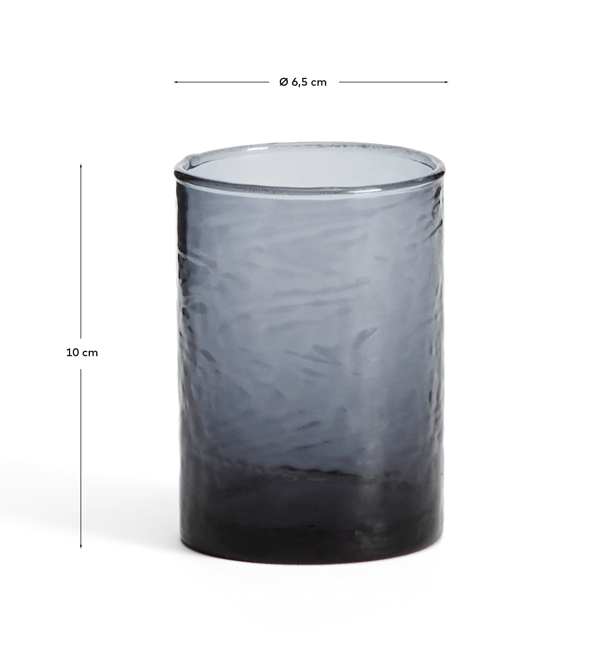 Obila cup made of blue recycled glass - Measurements